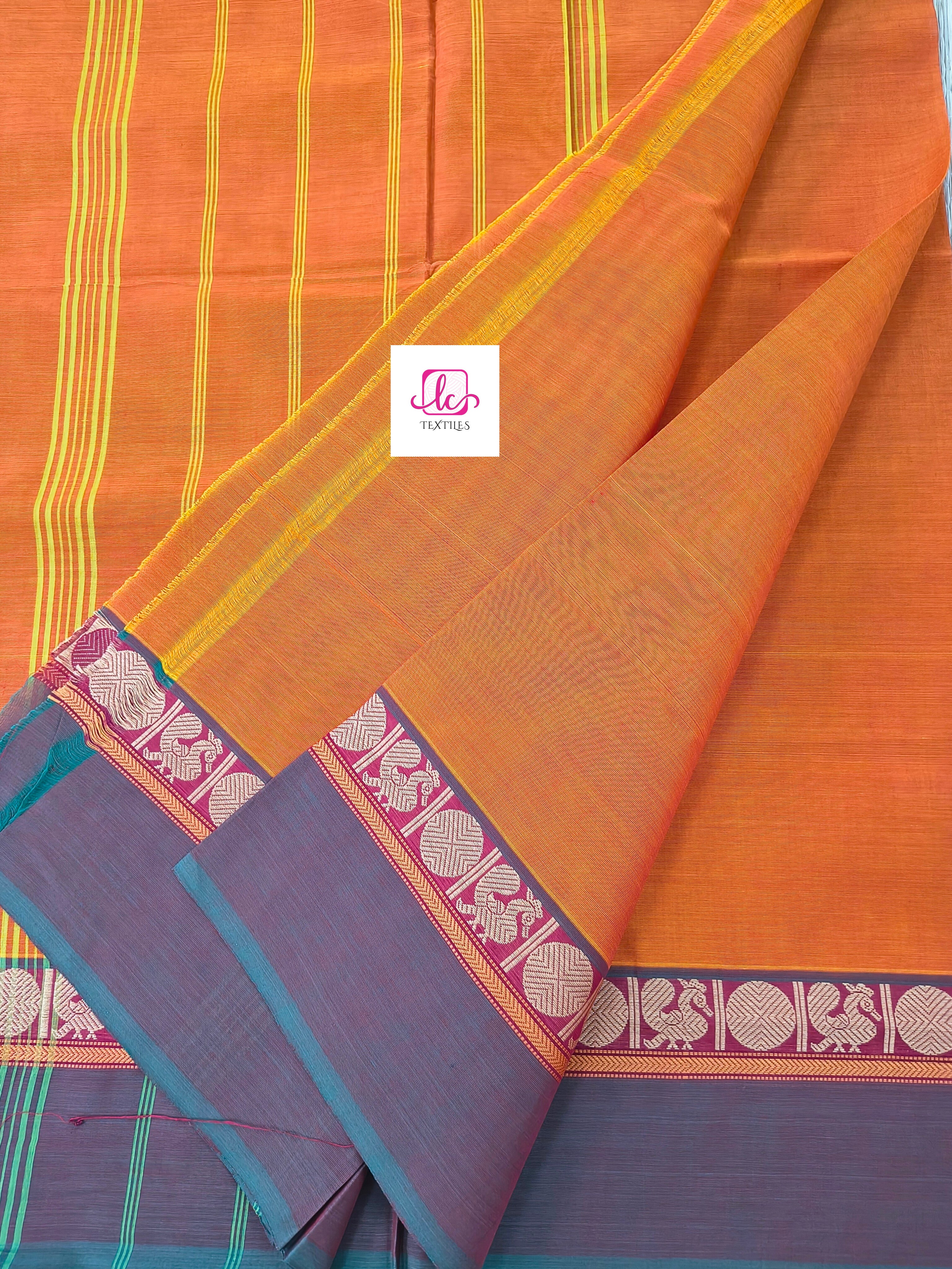 Chettinad Cotton Daily Wear Orange