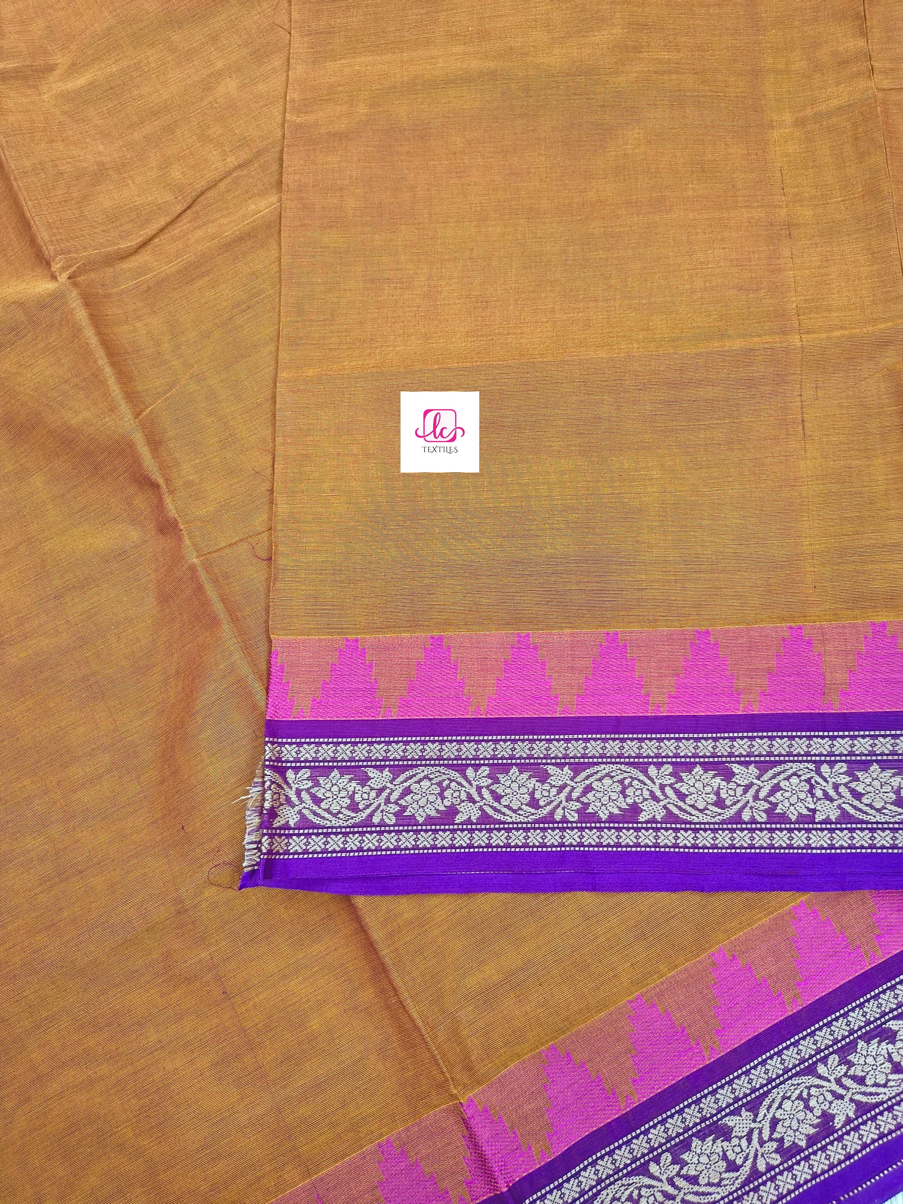 Chettinad Cotton Daily Wear Mango yellow mixed mejantha dual tone
