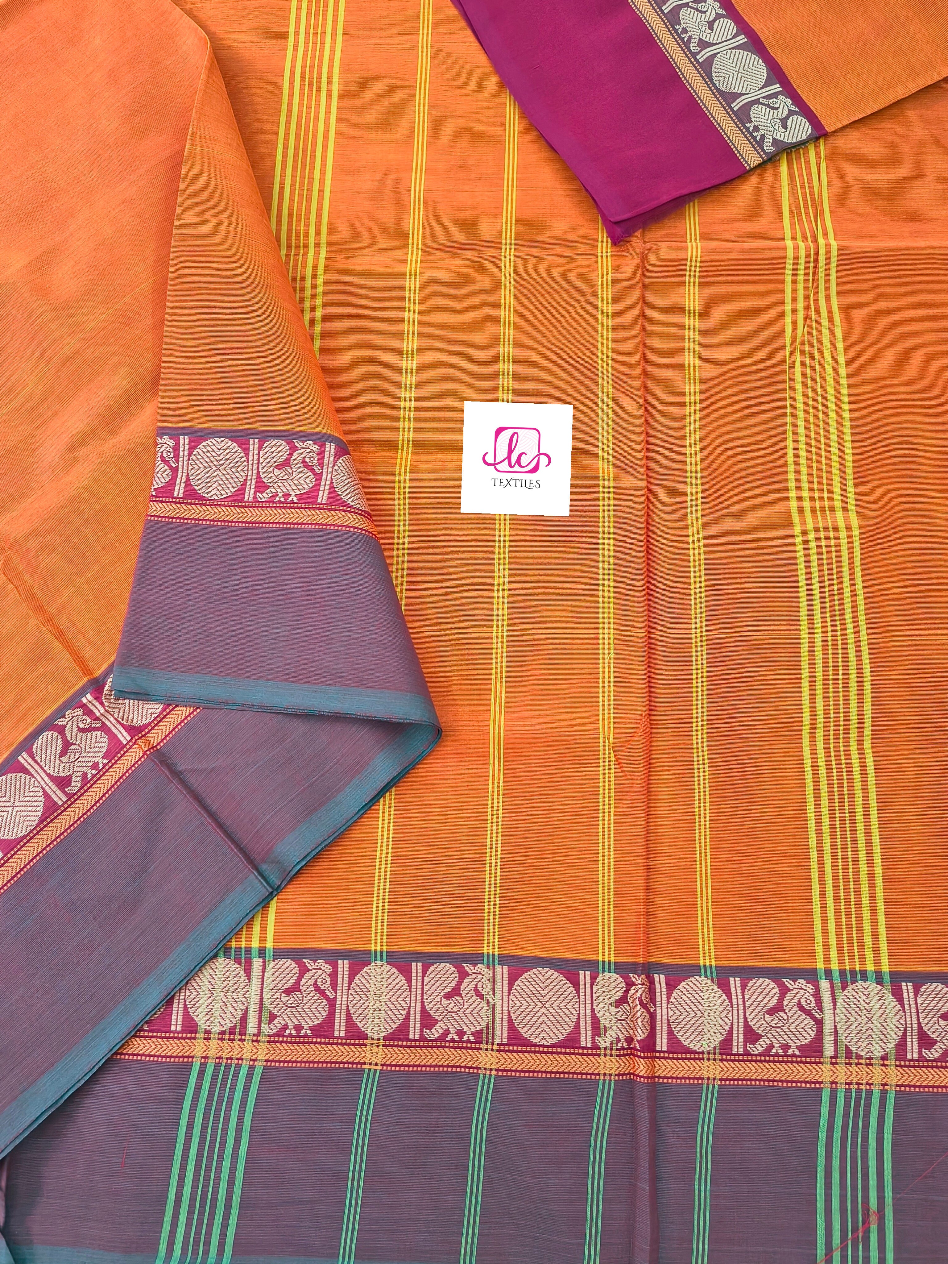 Chettinad Cotton Daily Wear Orange