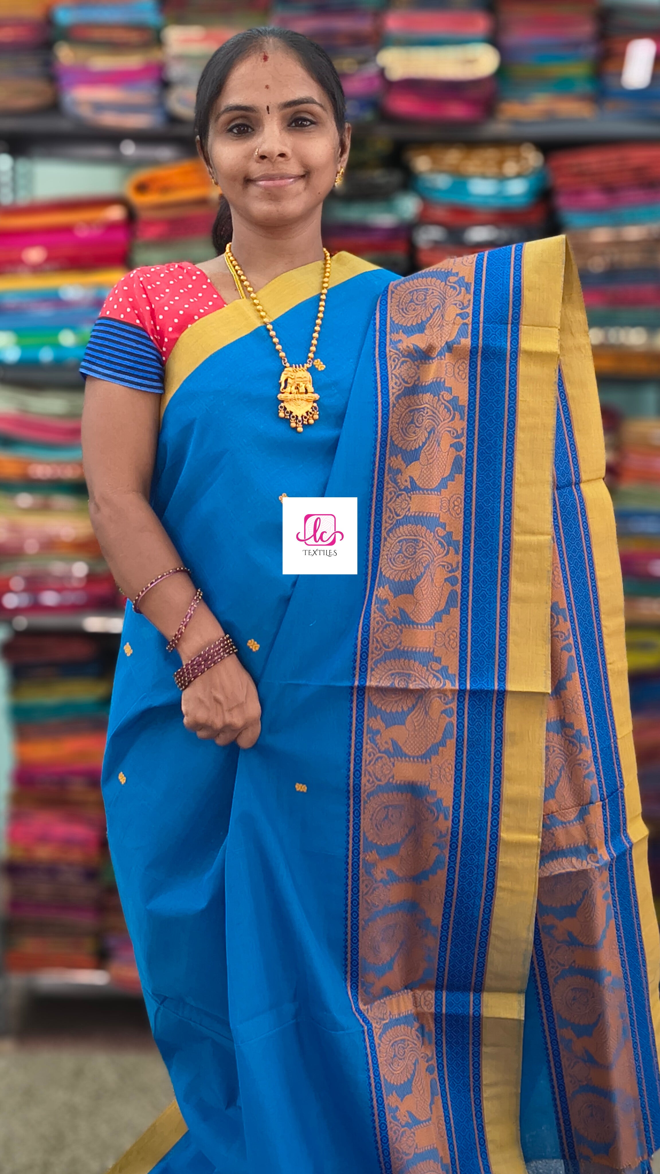 Chettinad Cotton Office Wear Blue