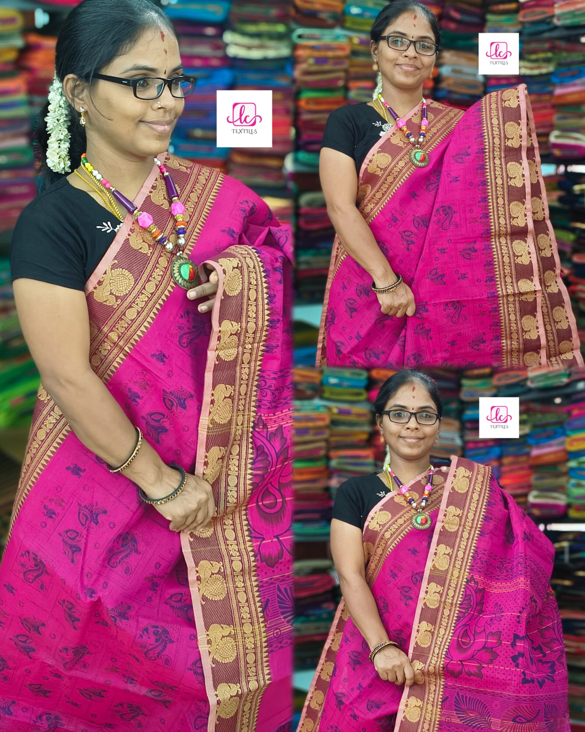 Chettinad Cotton Printed Pink