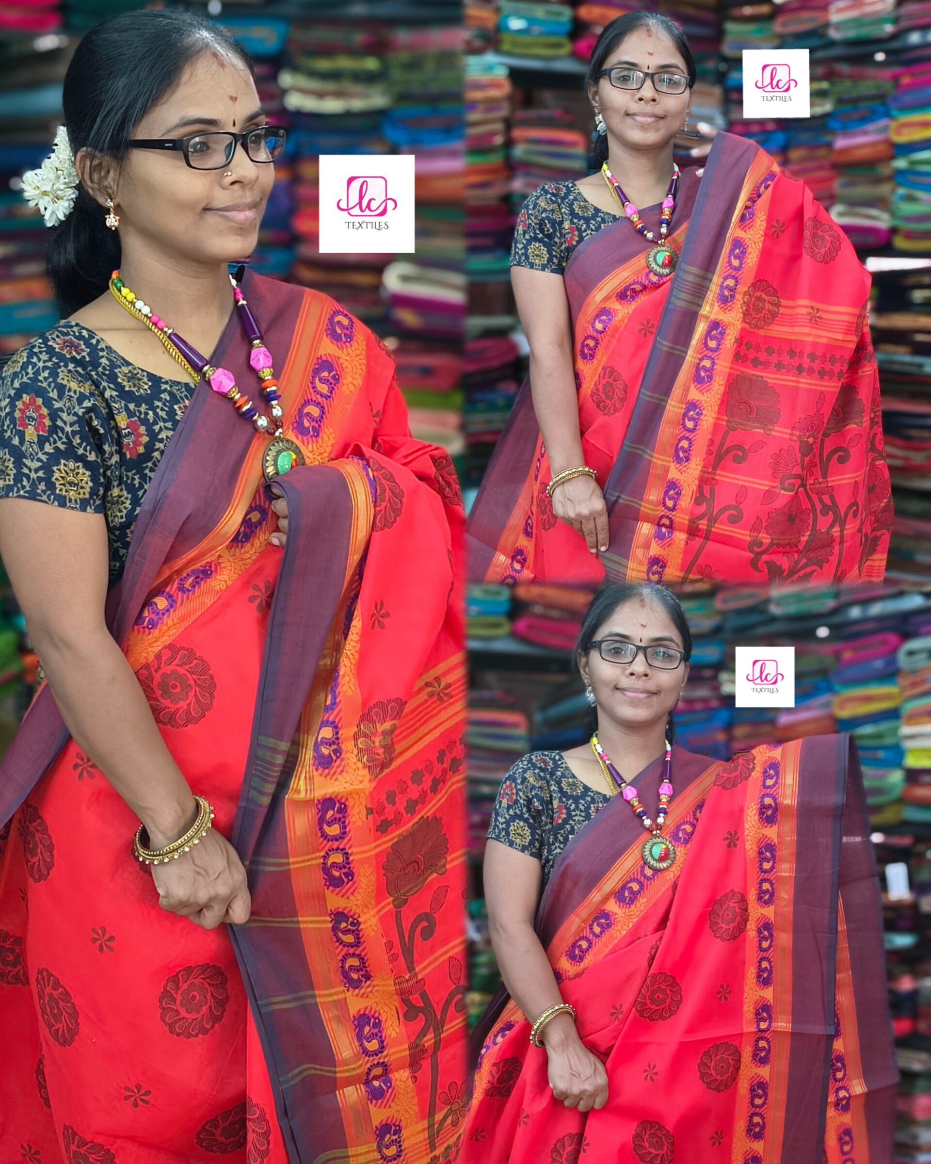 Chettinad Cotton Printed Red