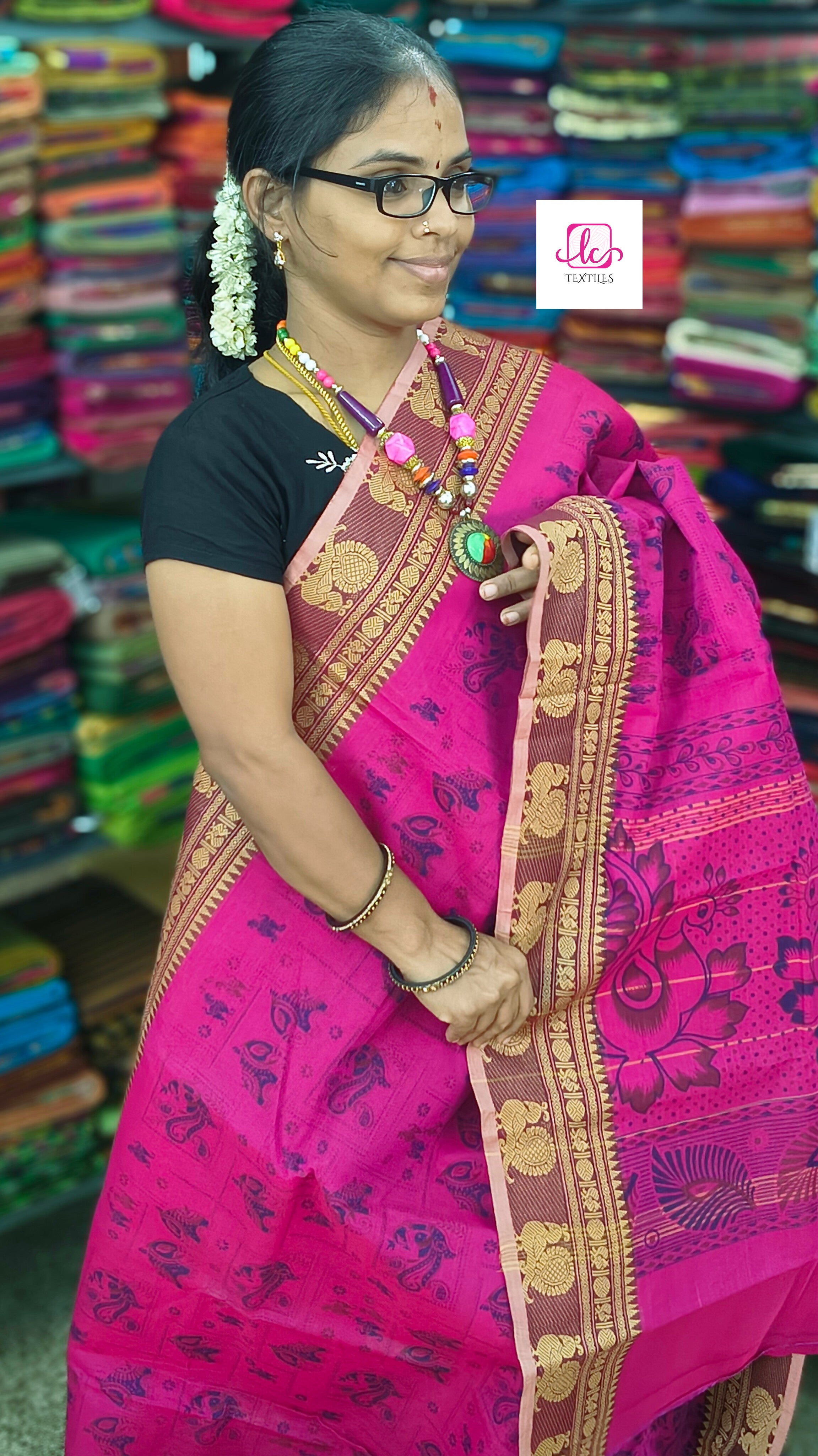 Chettinad Cotton Printed Pink