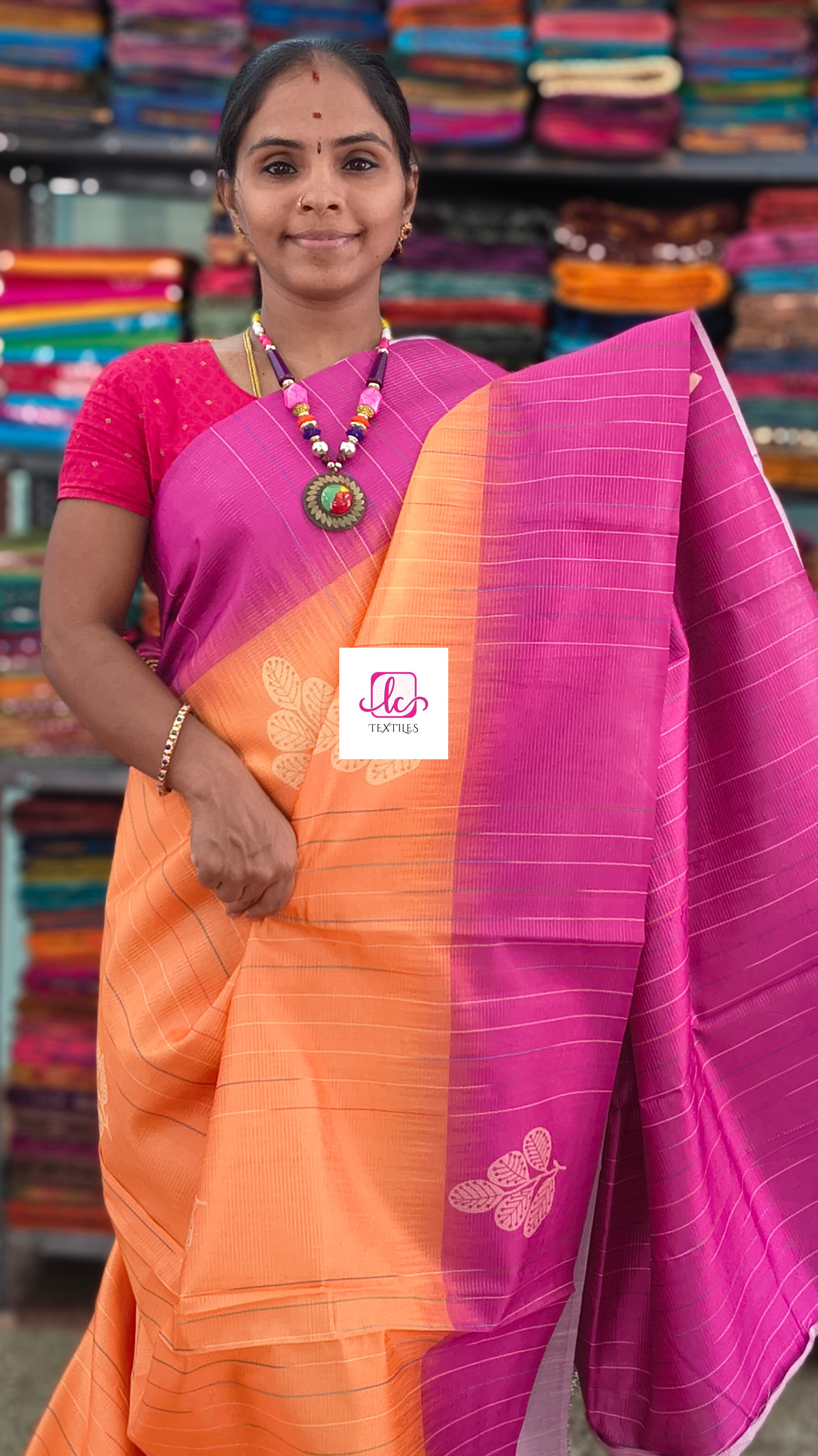 Fancy saree Semi tussar Yellow