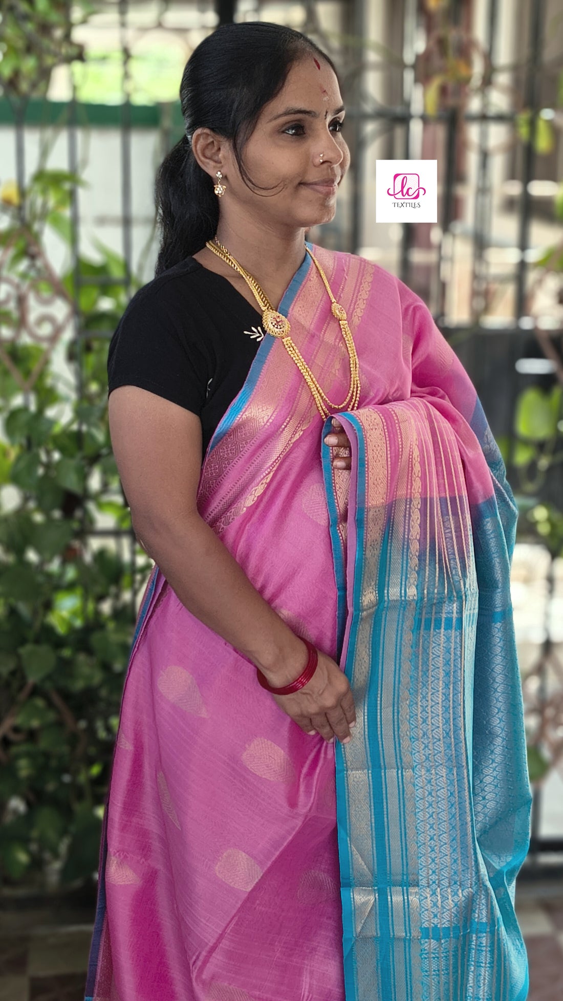 Handloom Kanchi Silk Cotton Butta Baby Pink