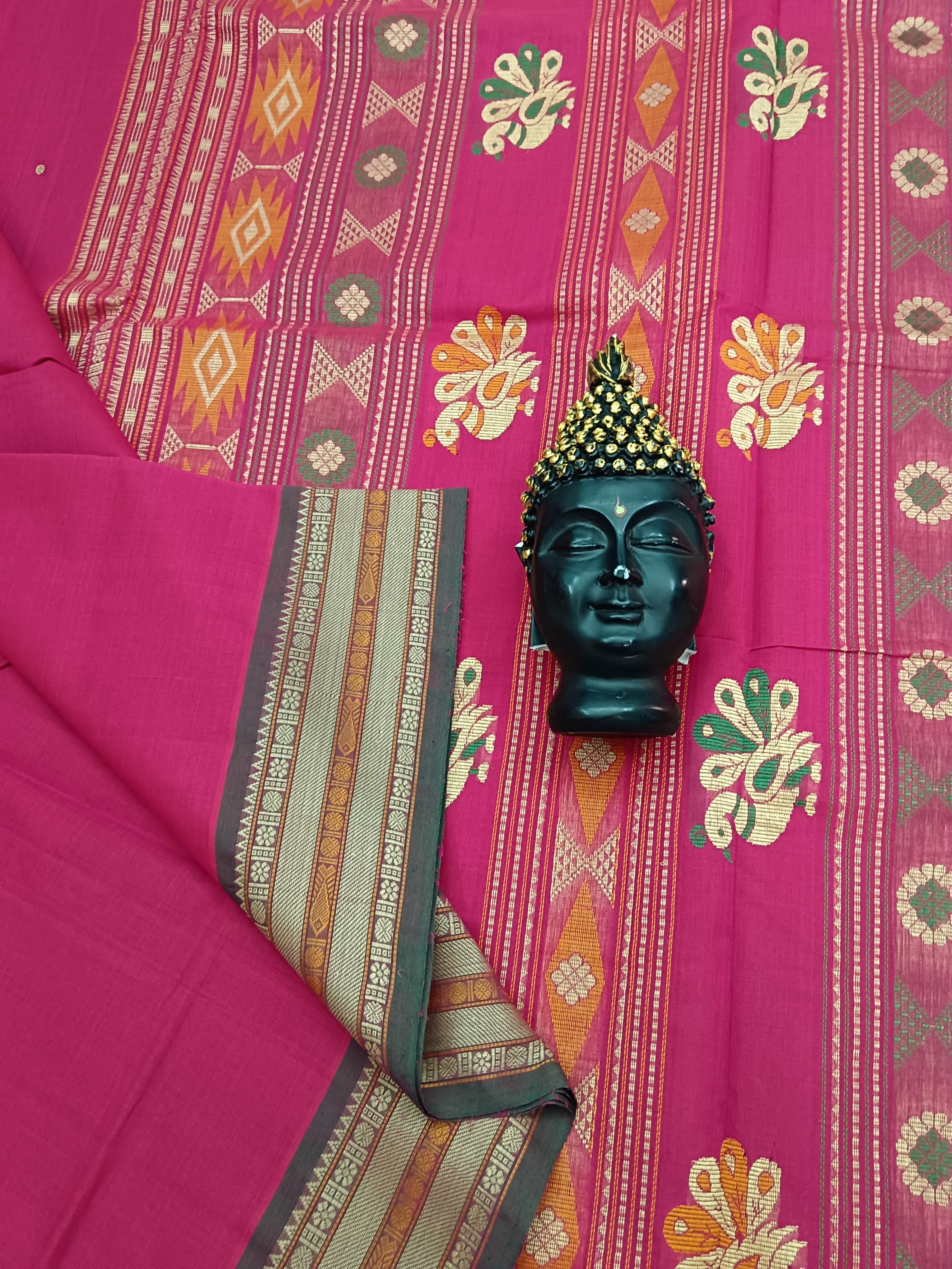 Heritage Handwoven cotton Butta Pink