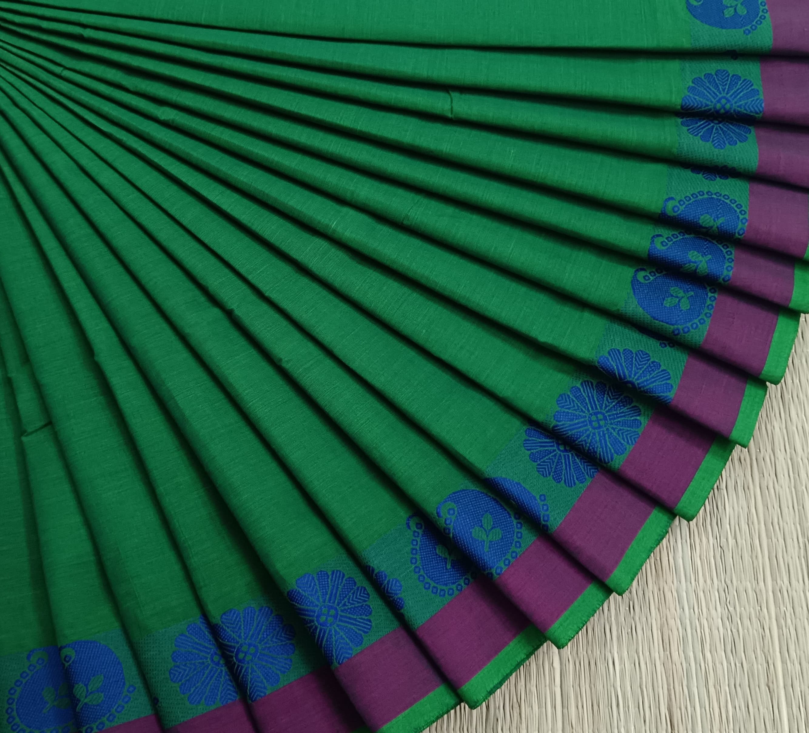 Chettinad Cotton -Daily Wear -Parrot green - CDW108