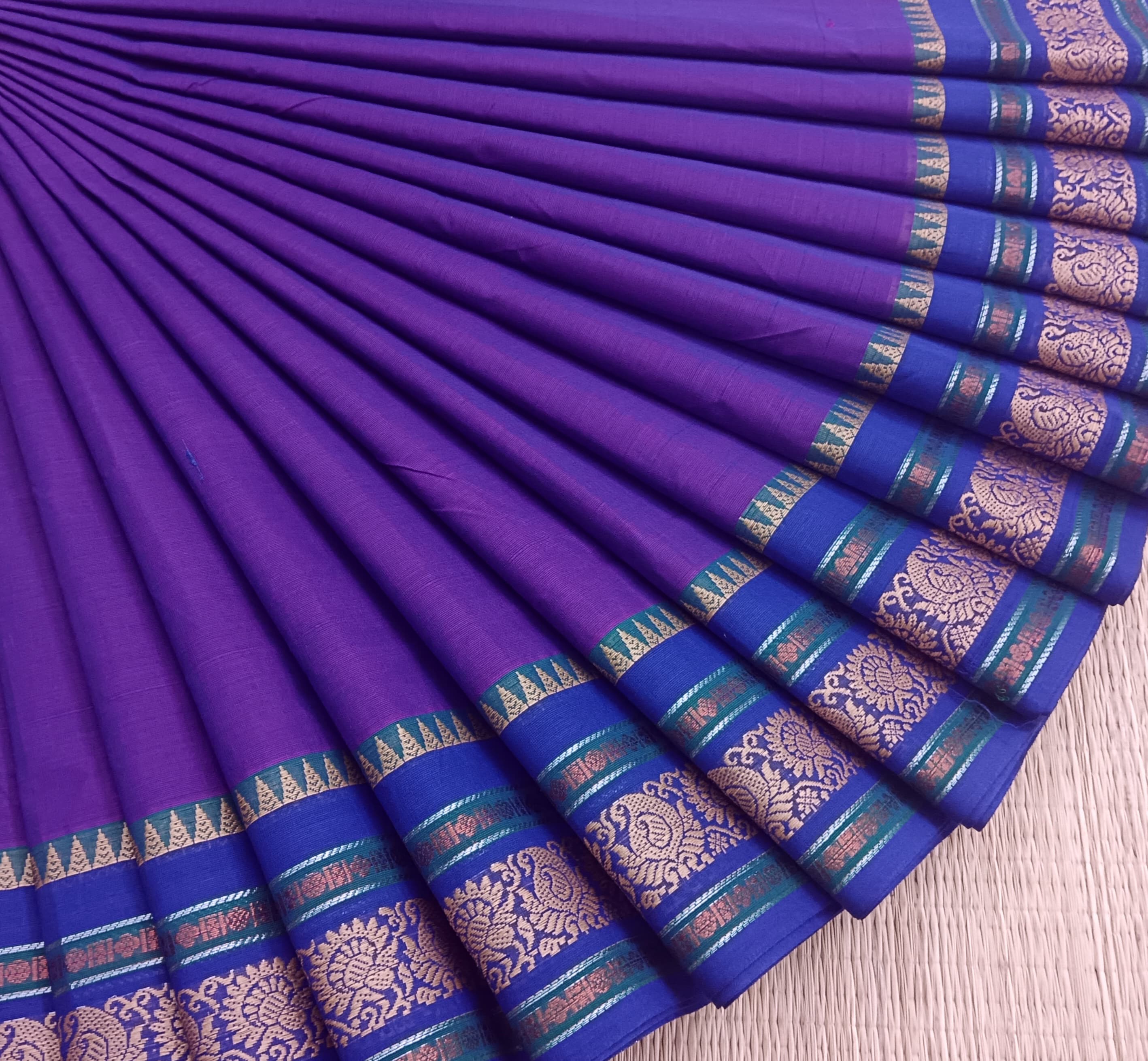 Chettinad Cotton -Daily Wear -Pink Mixed Blue Dual Tone- CDW146