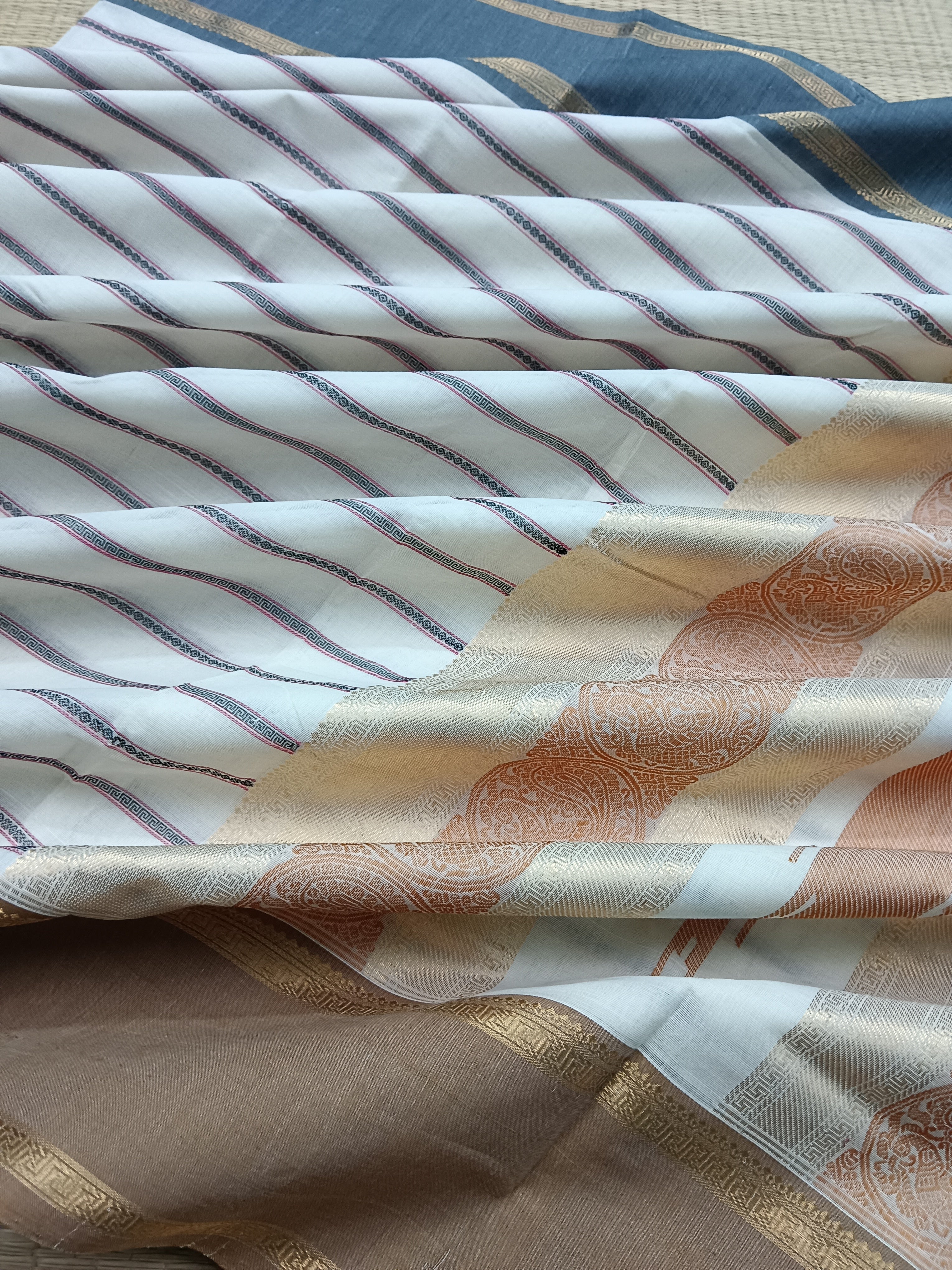 Heritage Handwoven cotton -Veldhari-White -23
