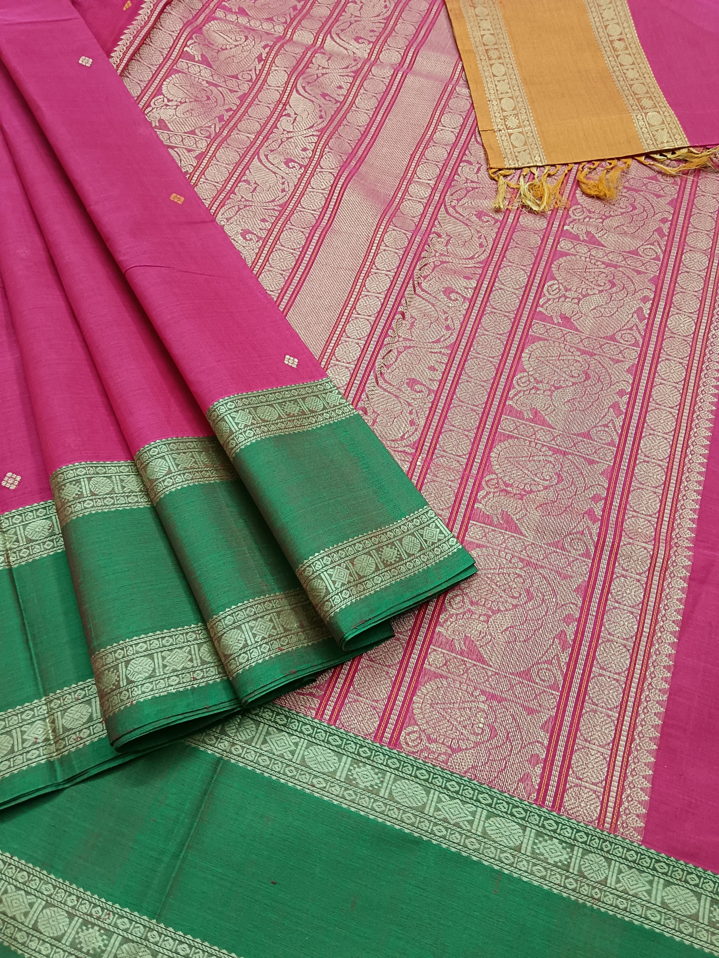 Heritage Handwoven Cotton - Ganga-Jamuna - Rose -11