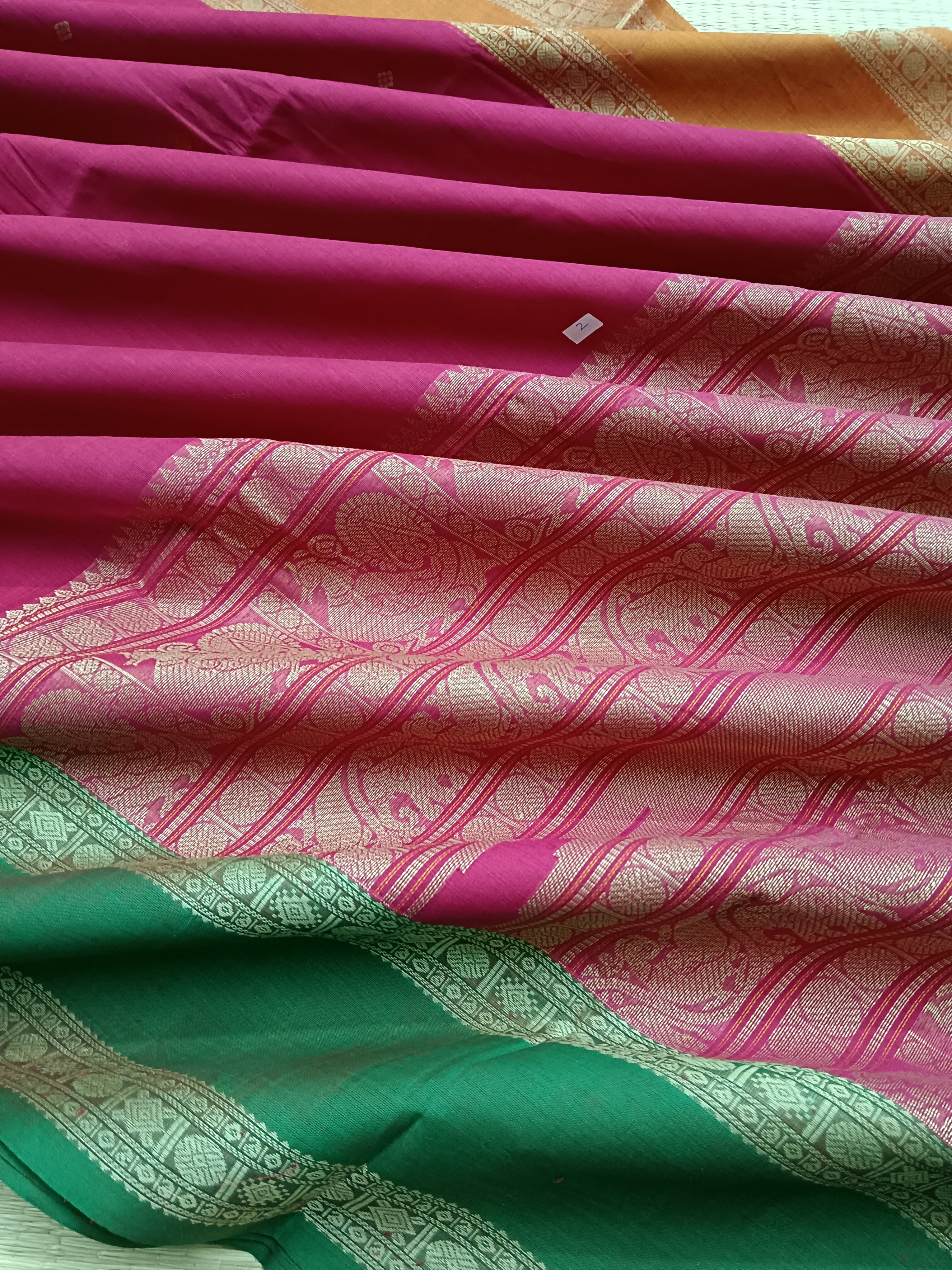 Heritage Handwoven Cotton - Ganga-Jamuna - Rose -11