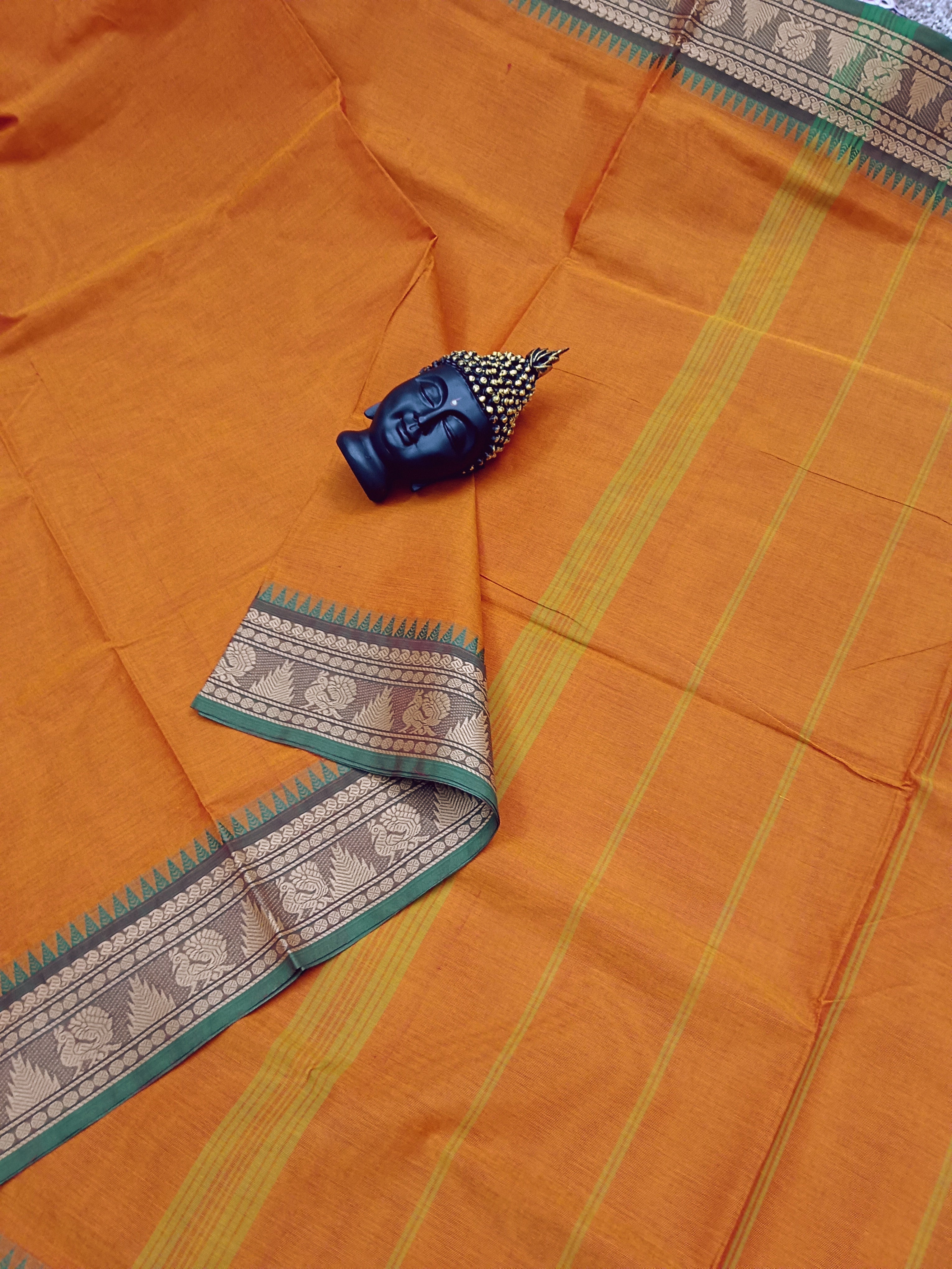 Chettinad Cotton - Office Wear - Mustard orange 05