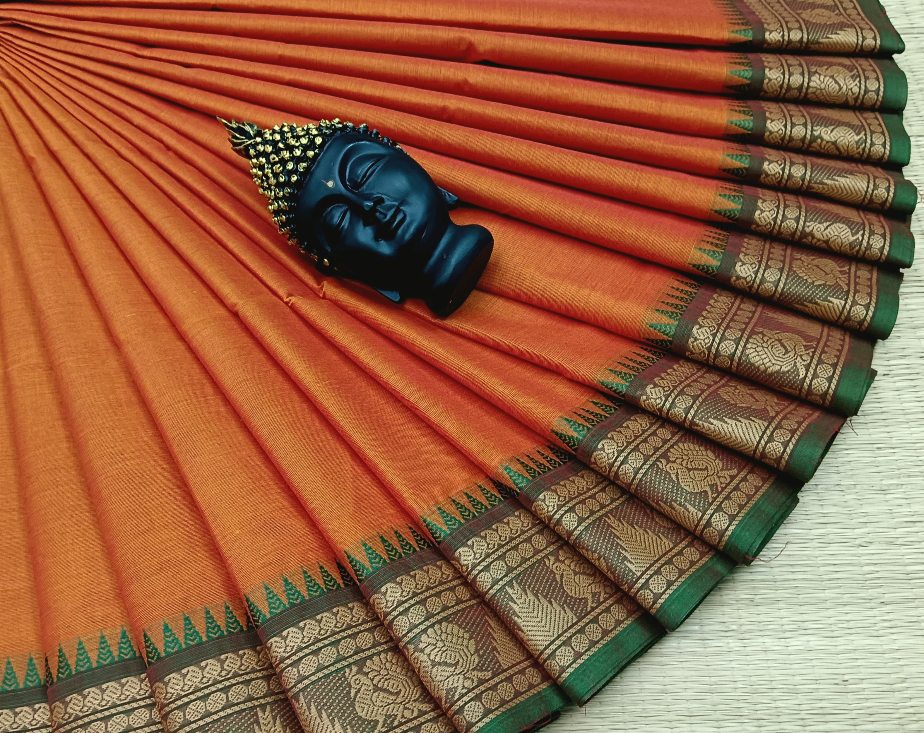 Chettinad Cotton - Office Wear - Mustard orange 05