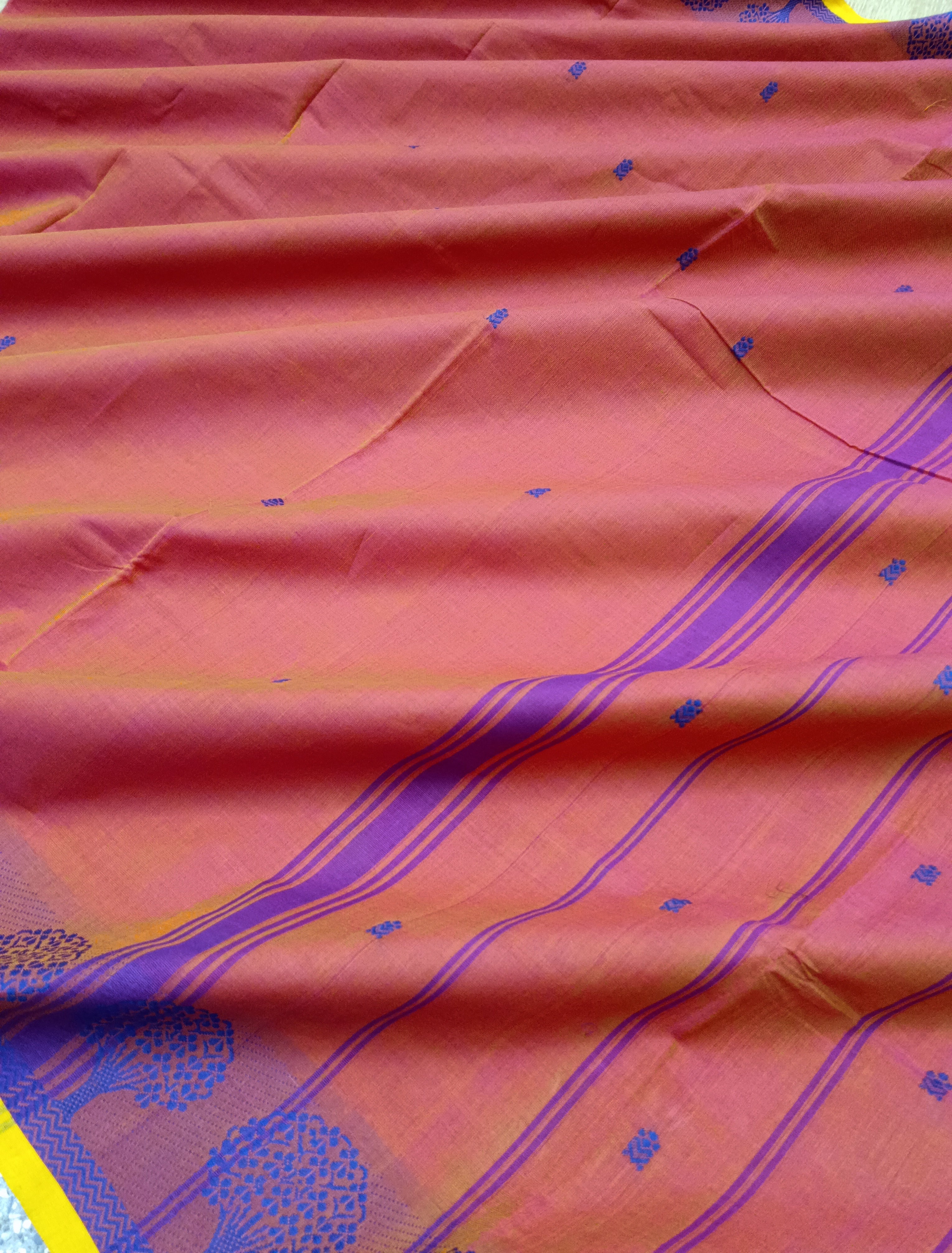 Chettinad Cotton - Office Wear - Peach orange CCOW10