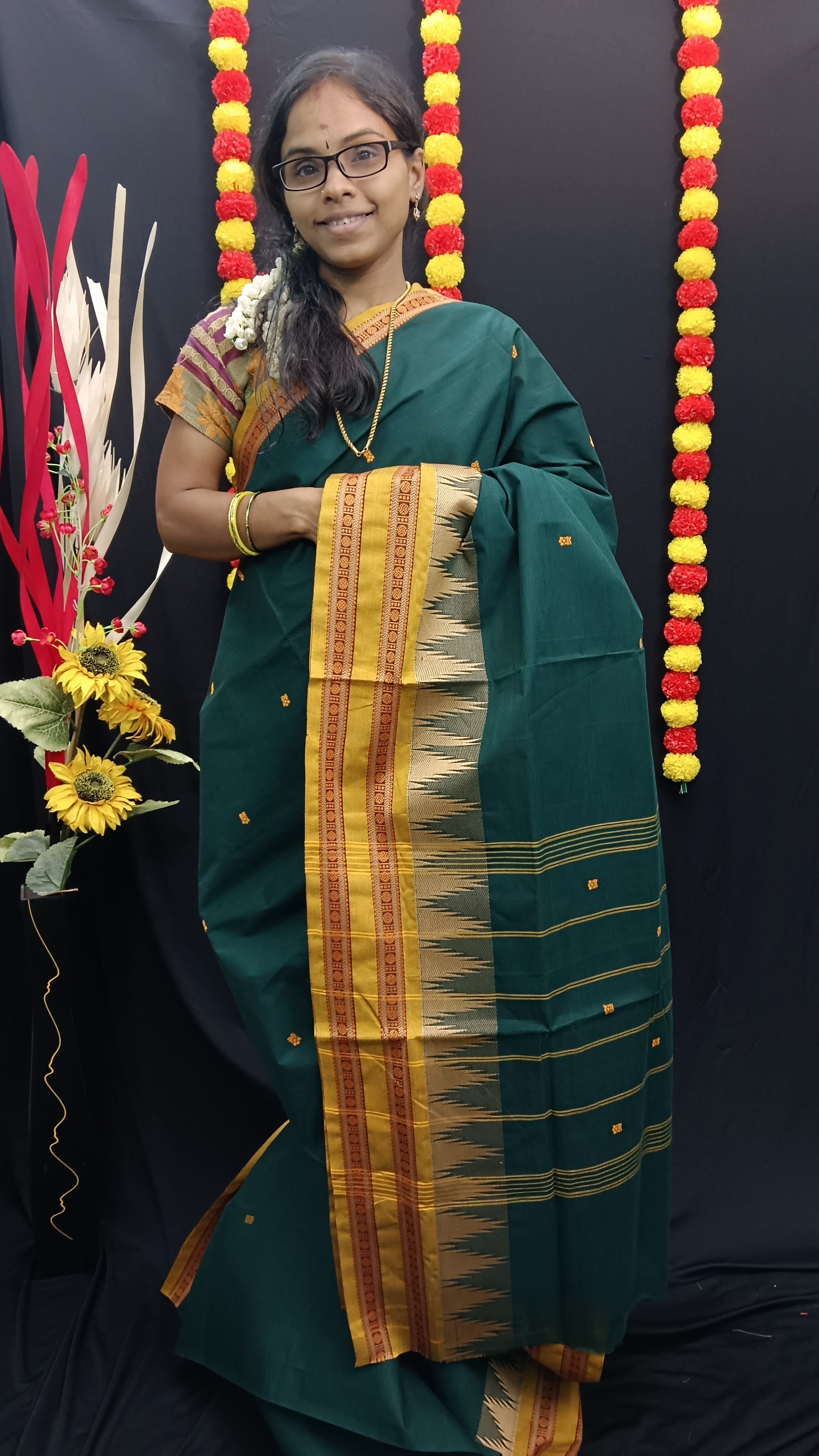 Chettinad Cotton - Office Wear - Dak Green - 18