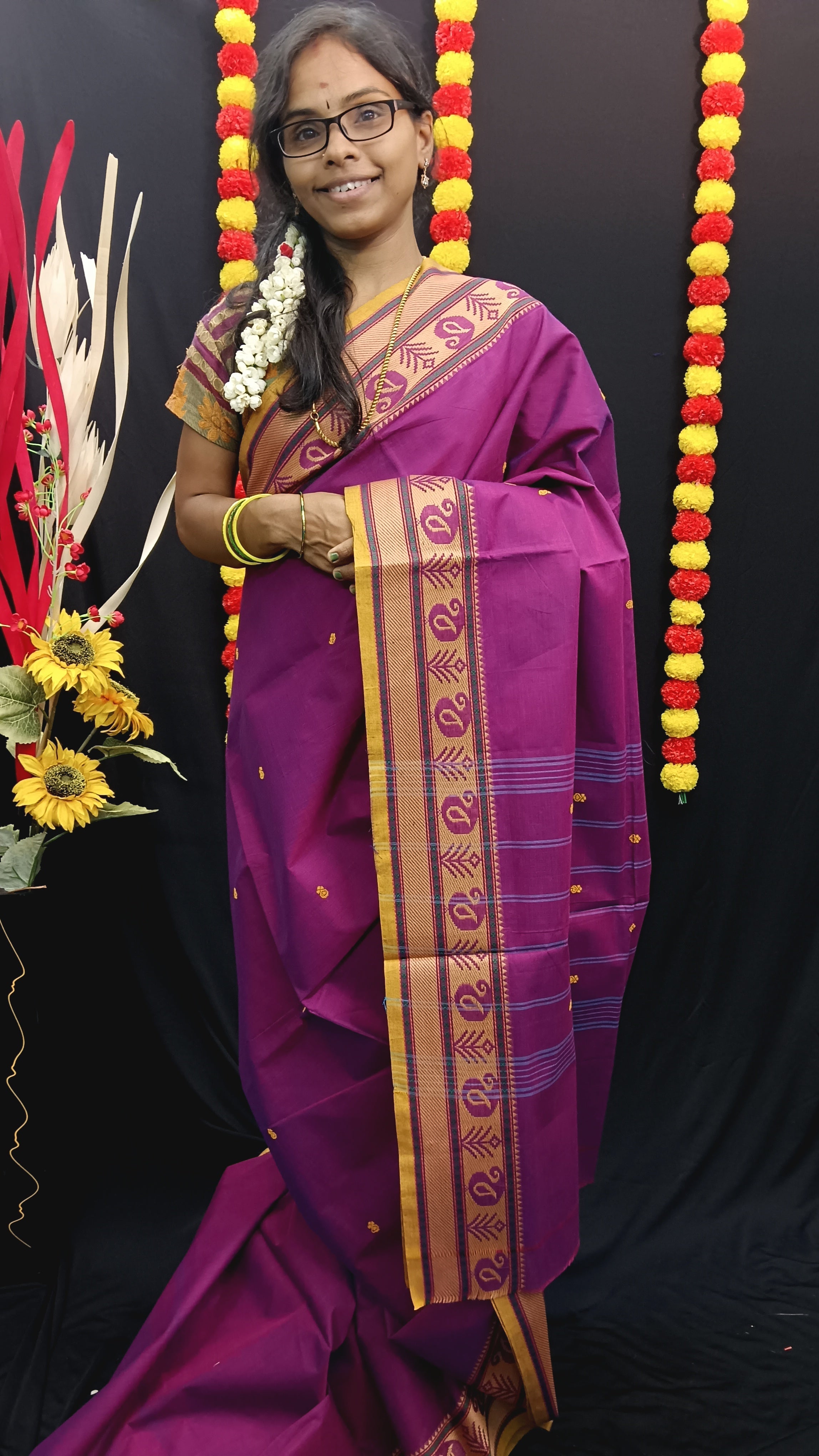 Chettinad Cotton - Office Wear -dark Mejantha Saree - CCOW14