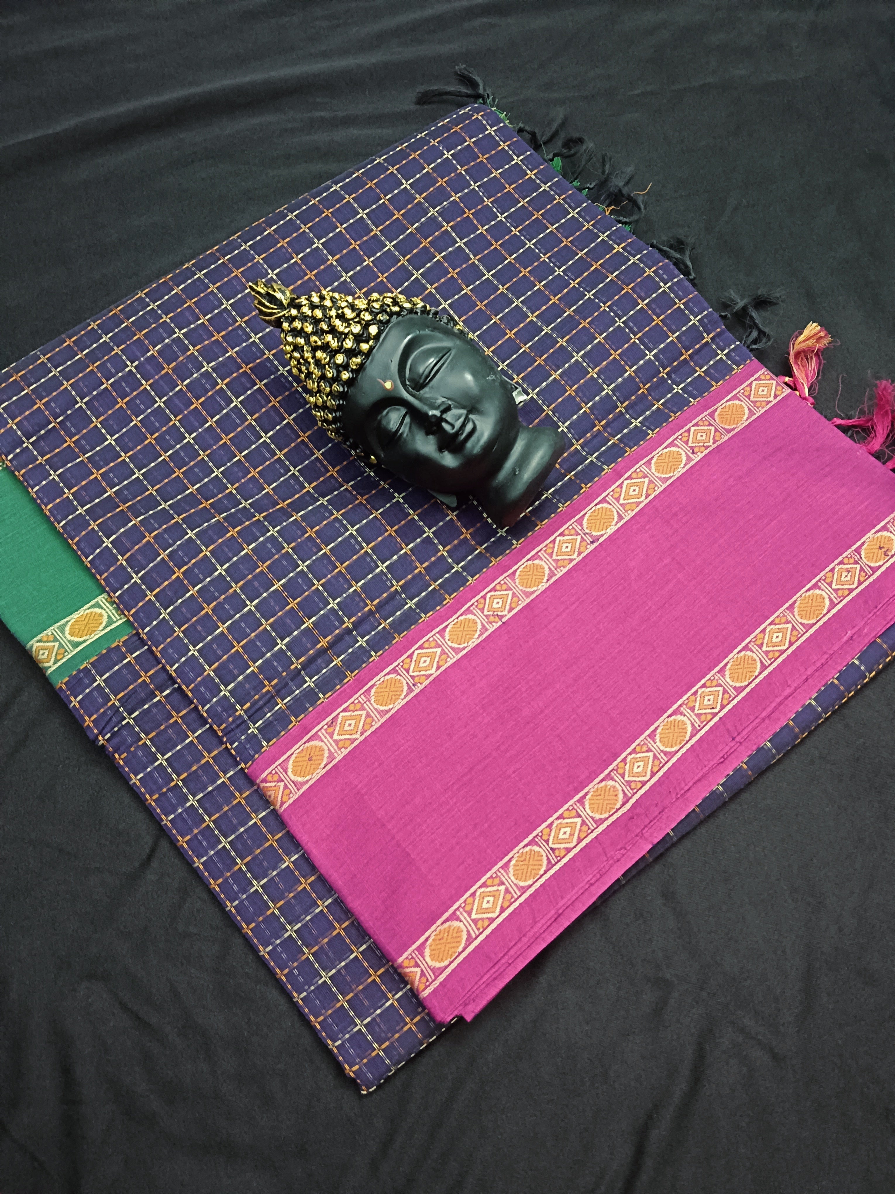 Shubhavastram - Heritage Handwoven Cotton - Ganga-Jamuna - Blue -02