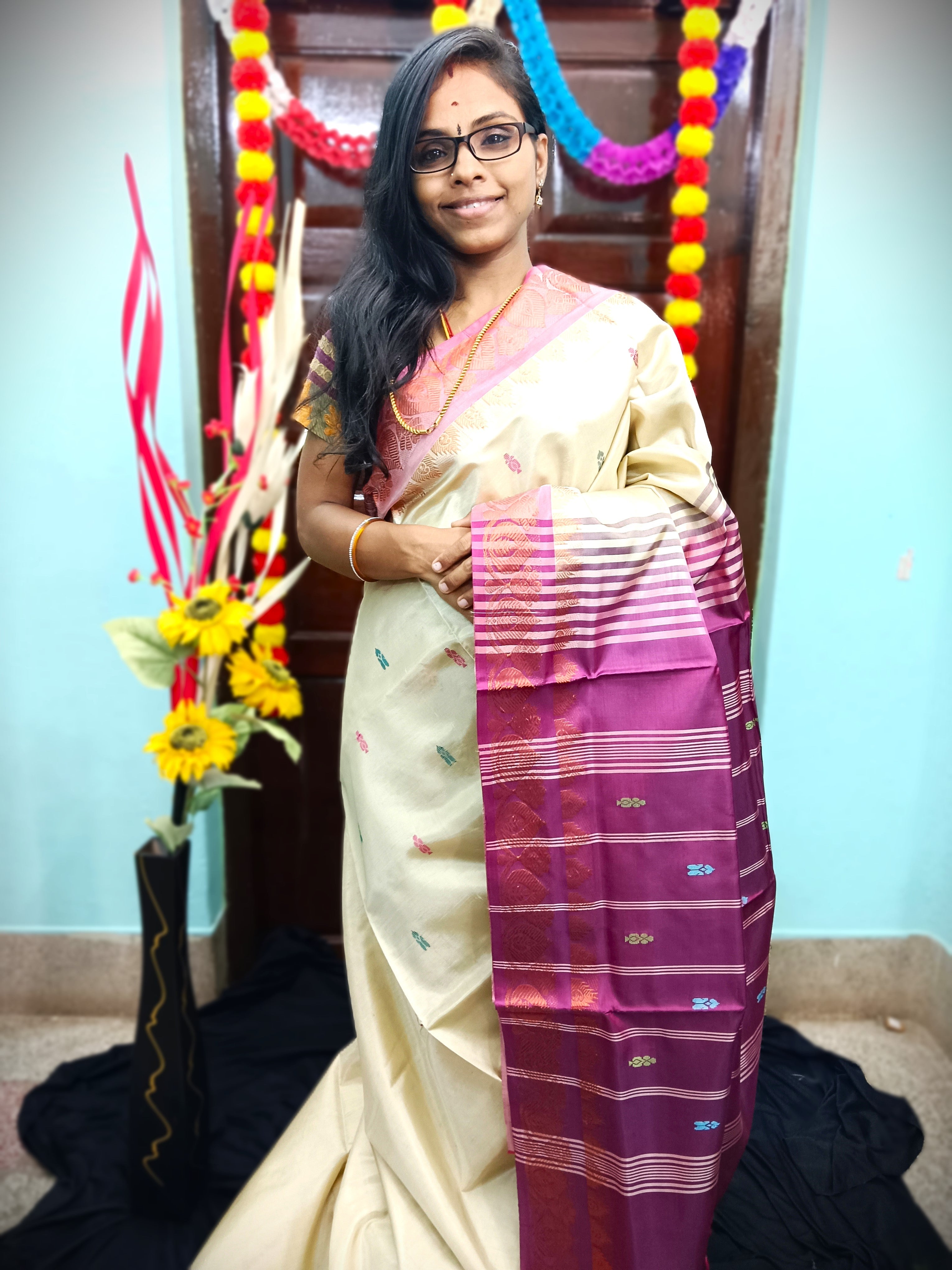 Banana Pith Silk(Vazhai Naar Pattu) - Butta -Sandal 06