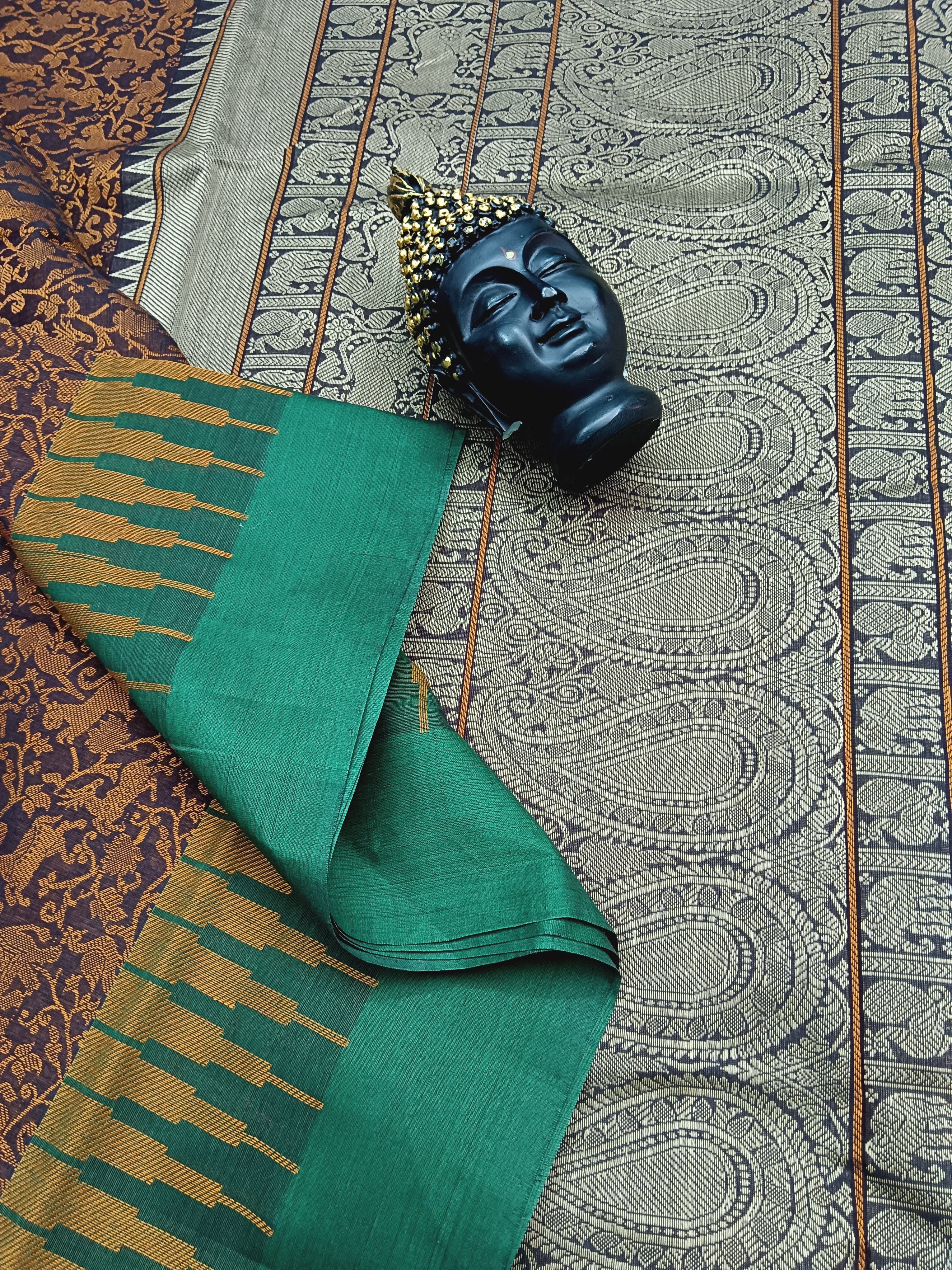 Heritage Handwoven Cotton - Vanasingaram - Dark Maroon- 06
