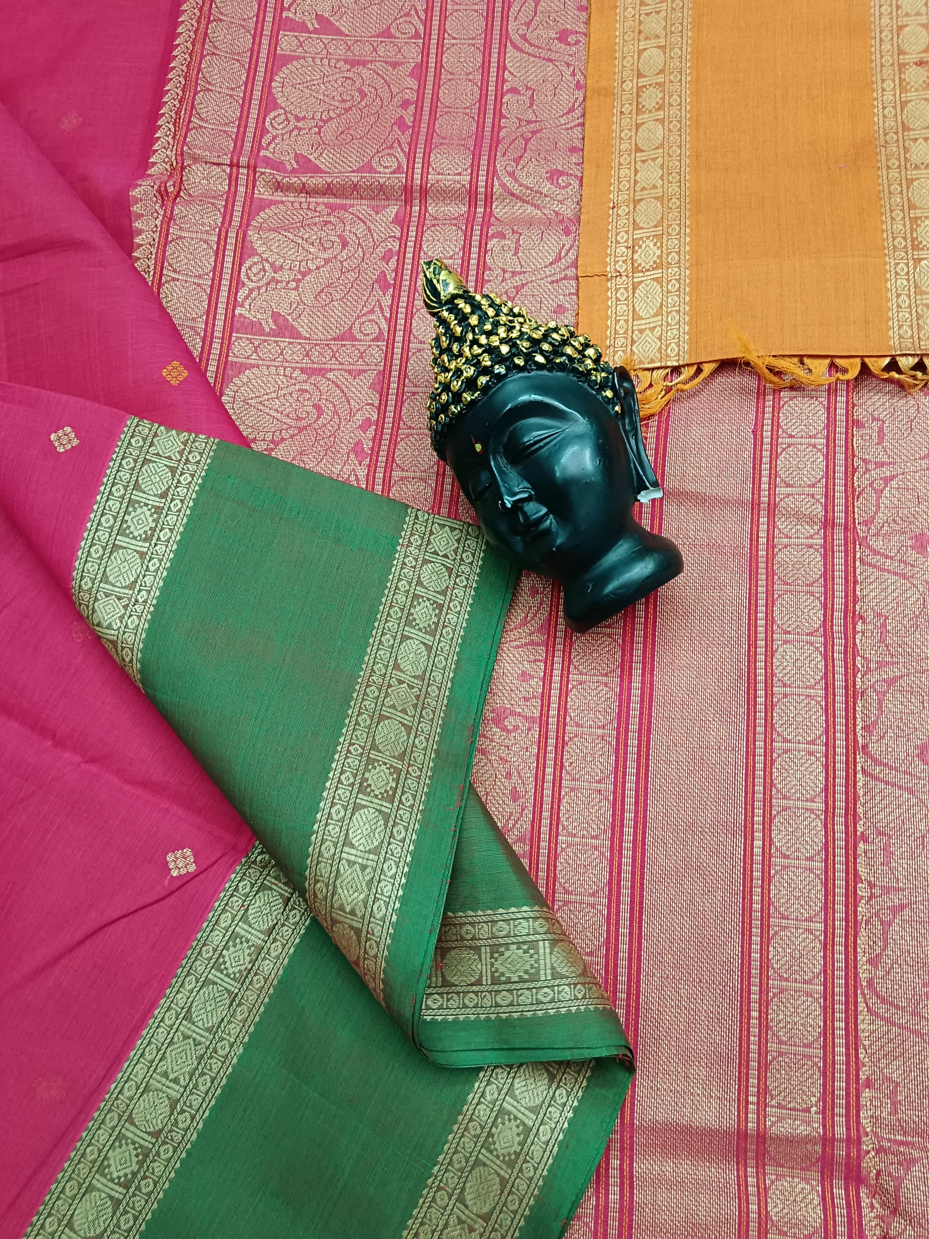 Heritage Handwoven Cotton - Ganga-Jamuna - Rose -11
