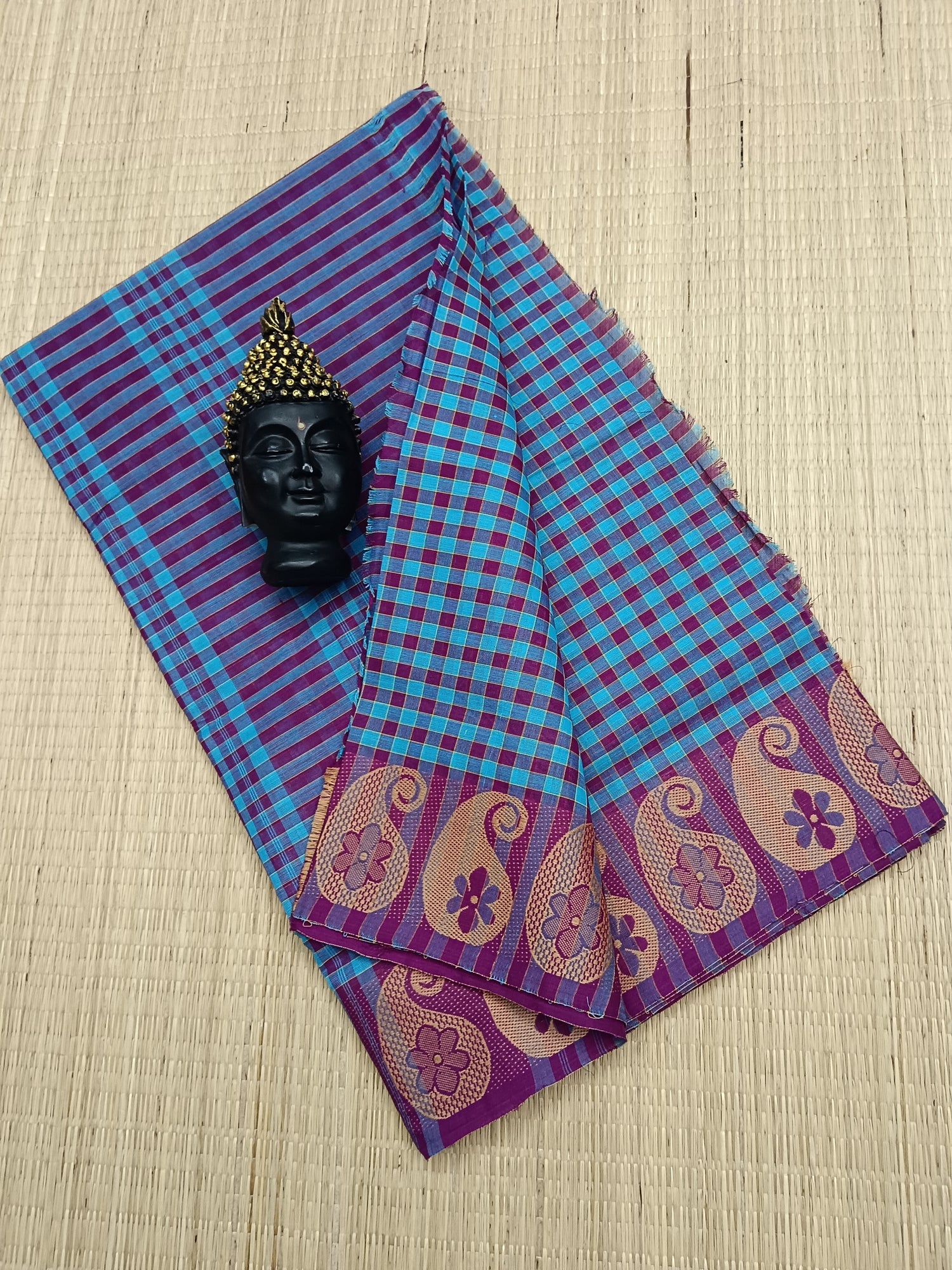 Kandangi Checks -Sky Blue With Mejantha- KC05