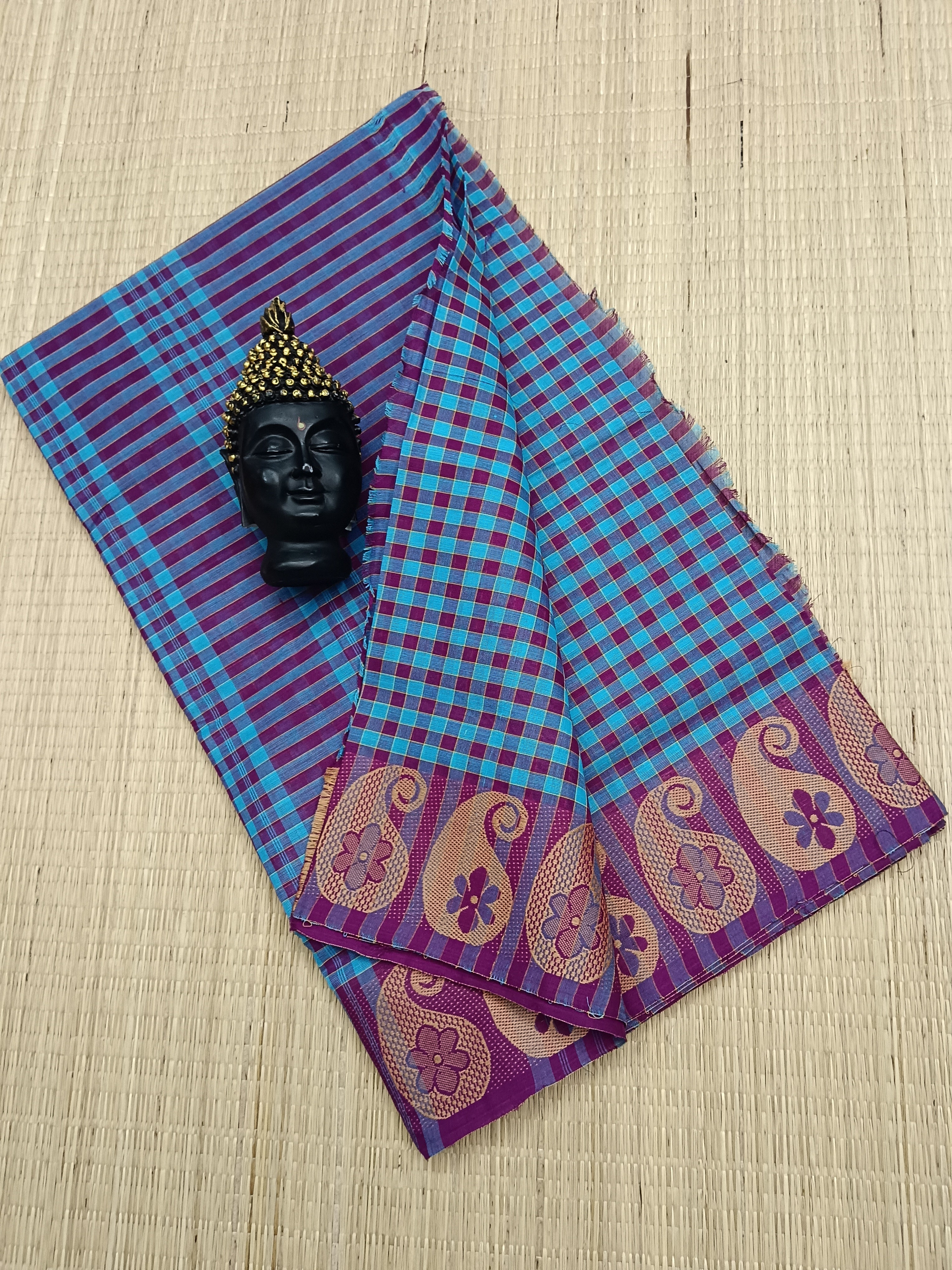 Kandangi Checks -Sky Blue With Mejantha- KC05