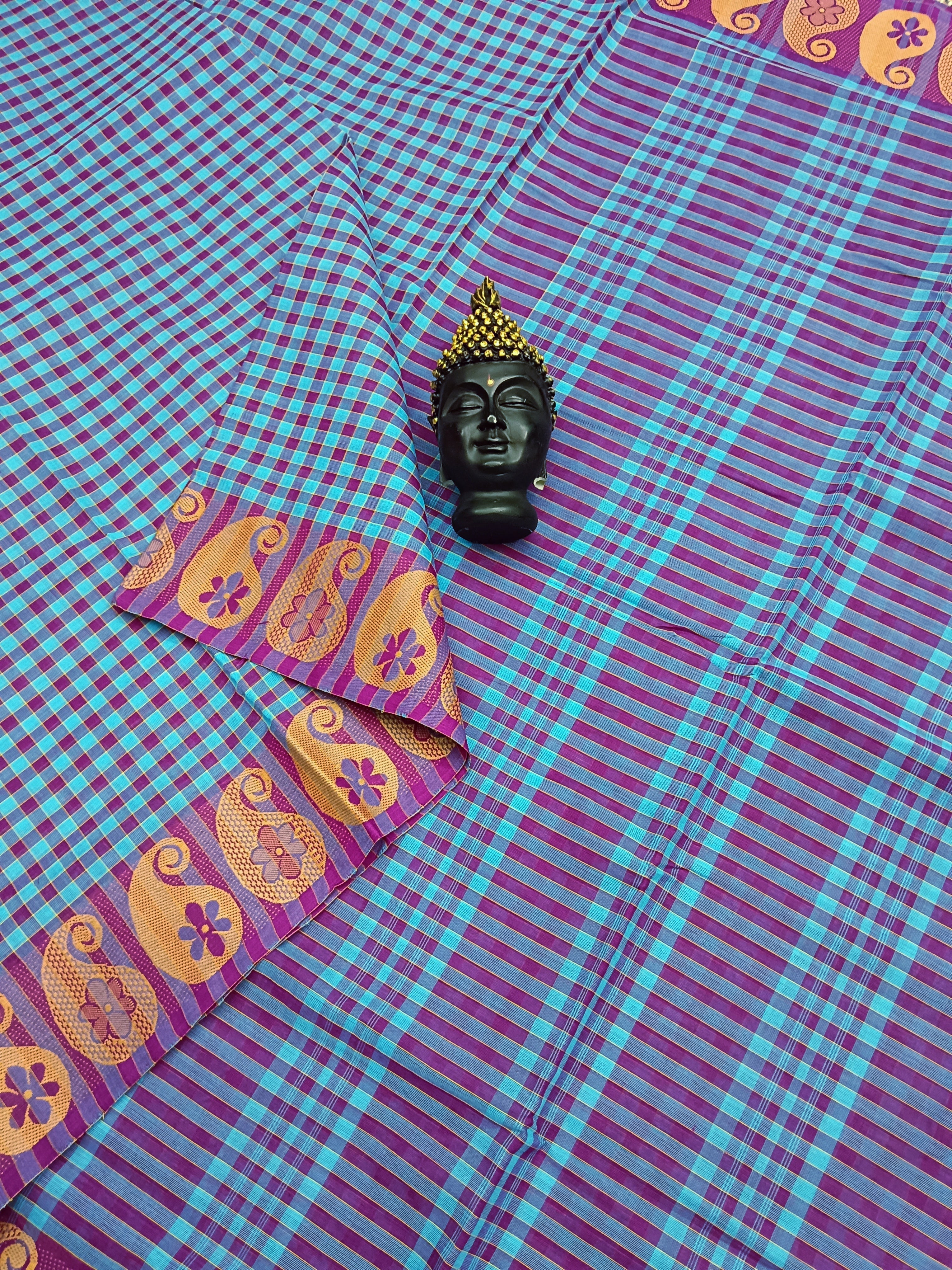 Kandangi Checks -Sky Blue With Mejantha- KC05