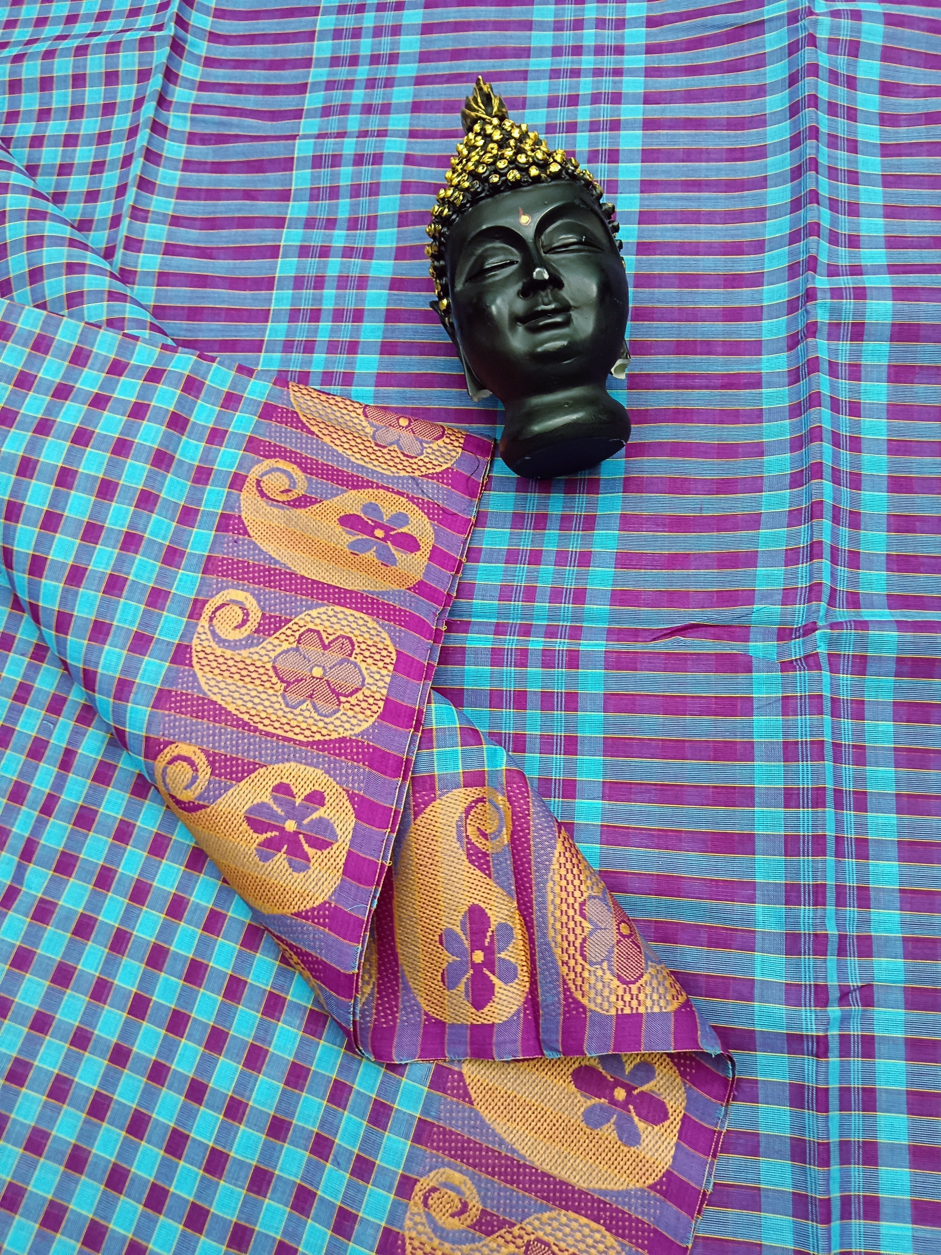 Kandangi Checks -Sky Blue With Mejantha- KC05