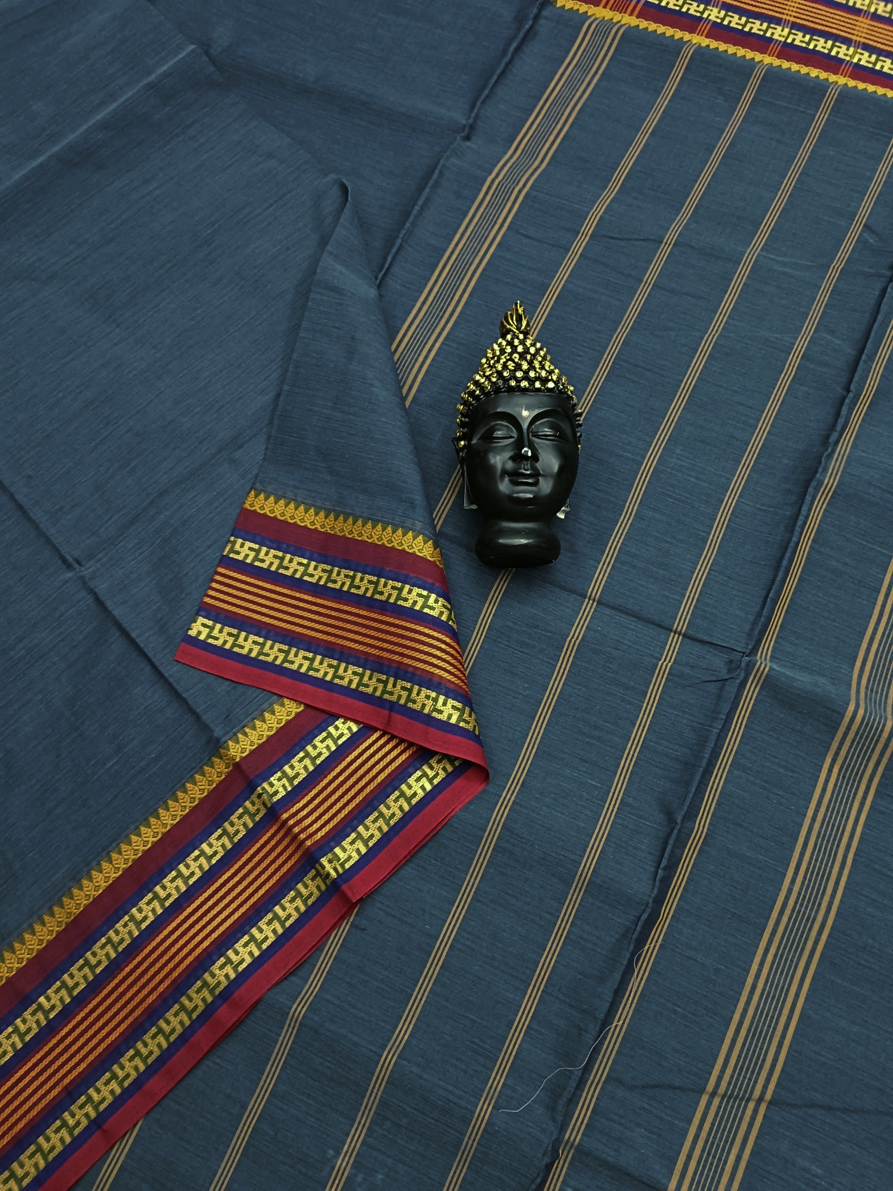Chettinad Cotton -Daily wear -Dark steel Blue Grey-CDW18