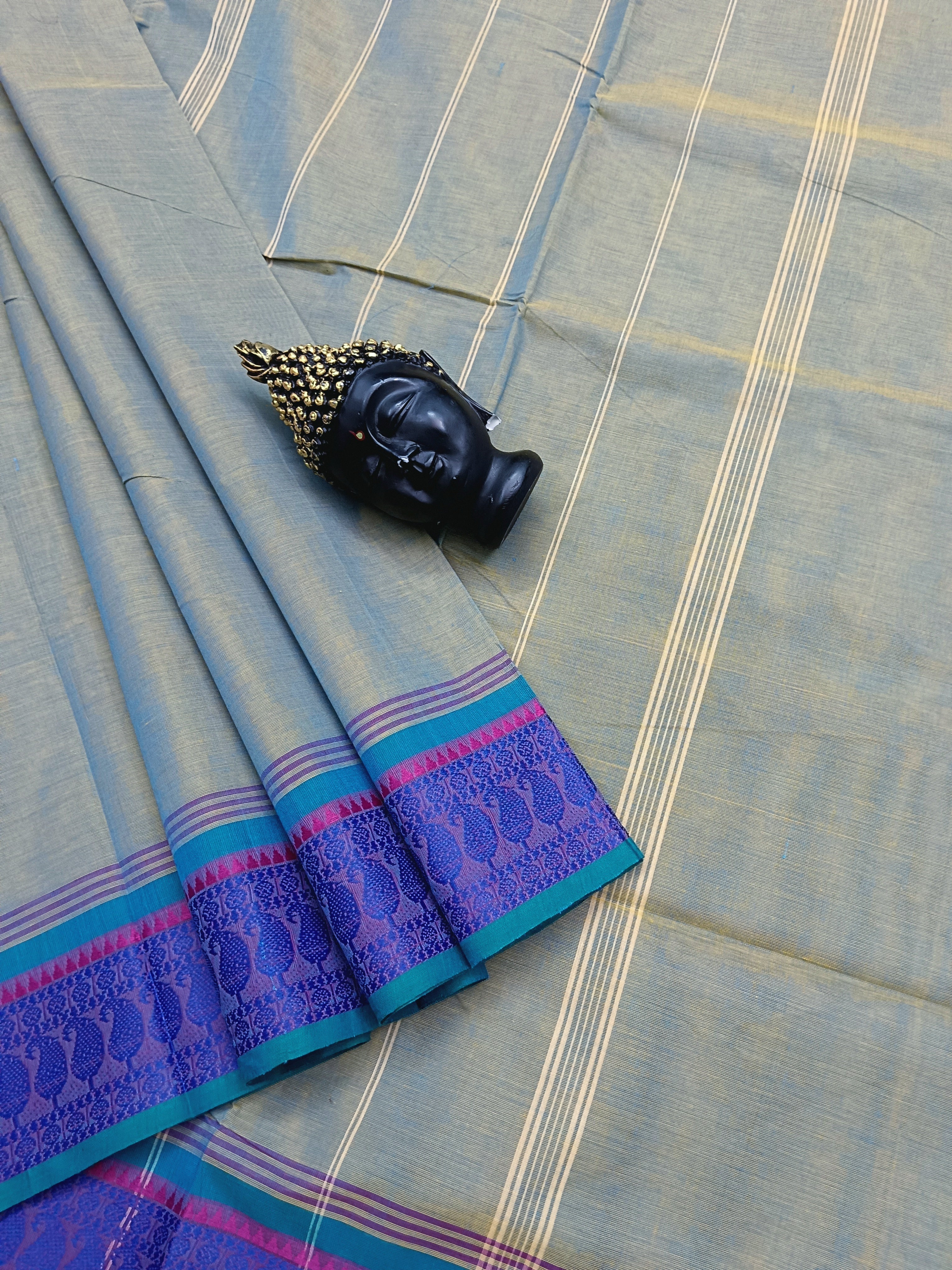 Chettinad Cotton - Daily Wear -Pale Turquoise Dual Tone - CDW11