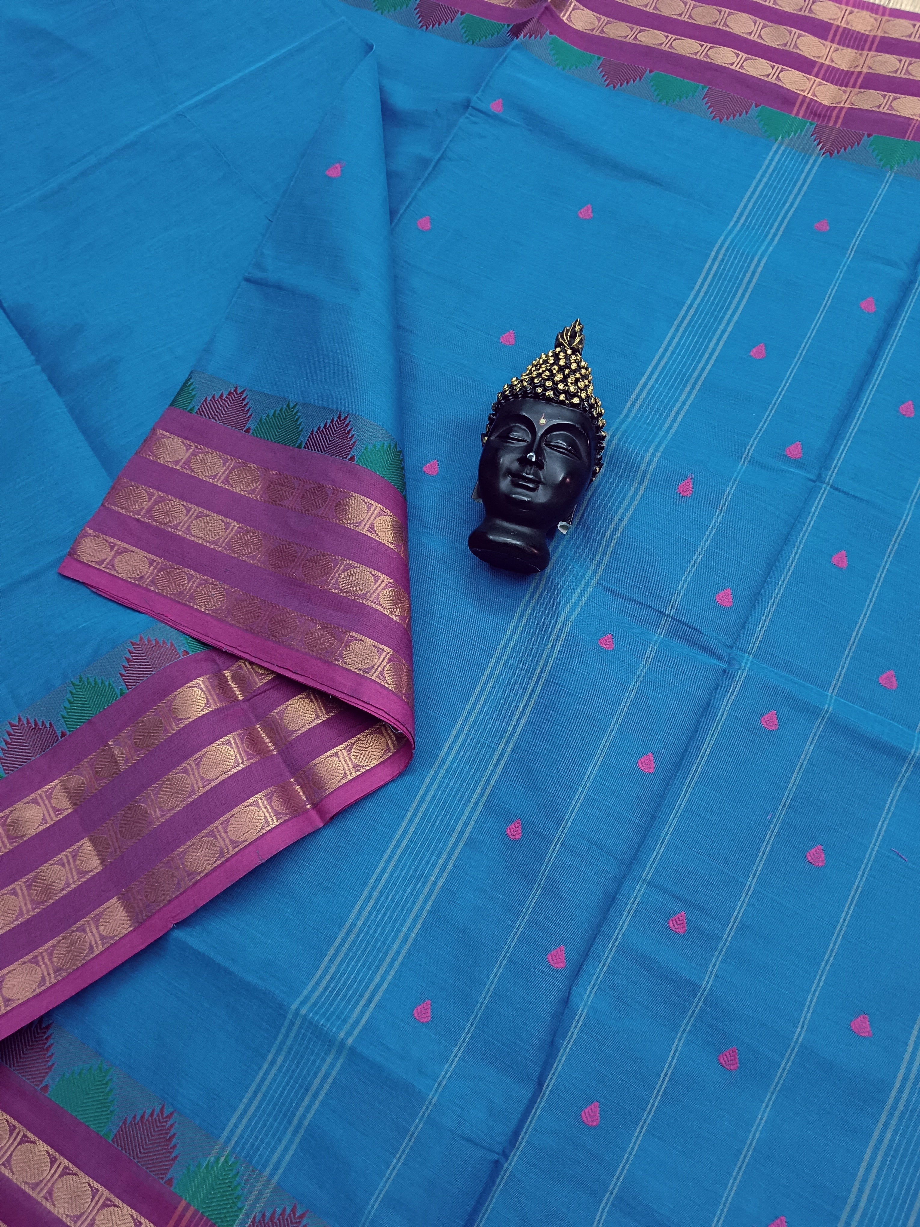 Kanchi Cotton - Festival Fusion - Pinkish Blue- KCFB14