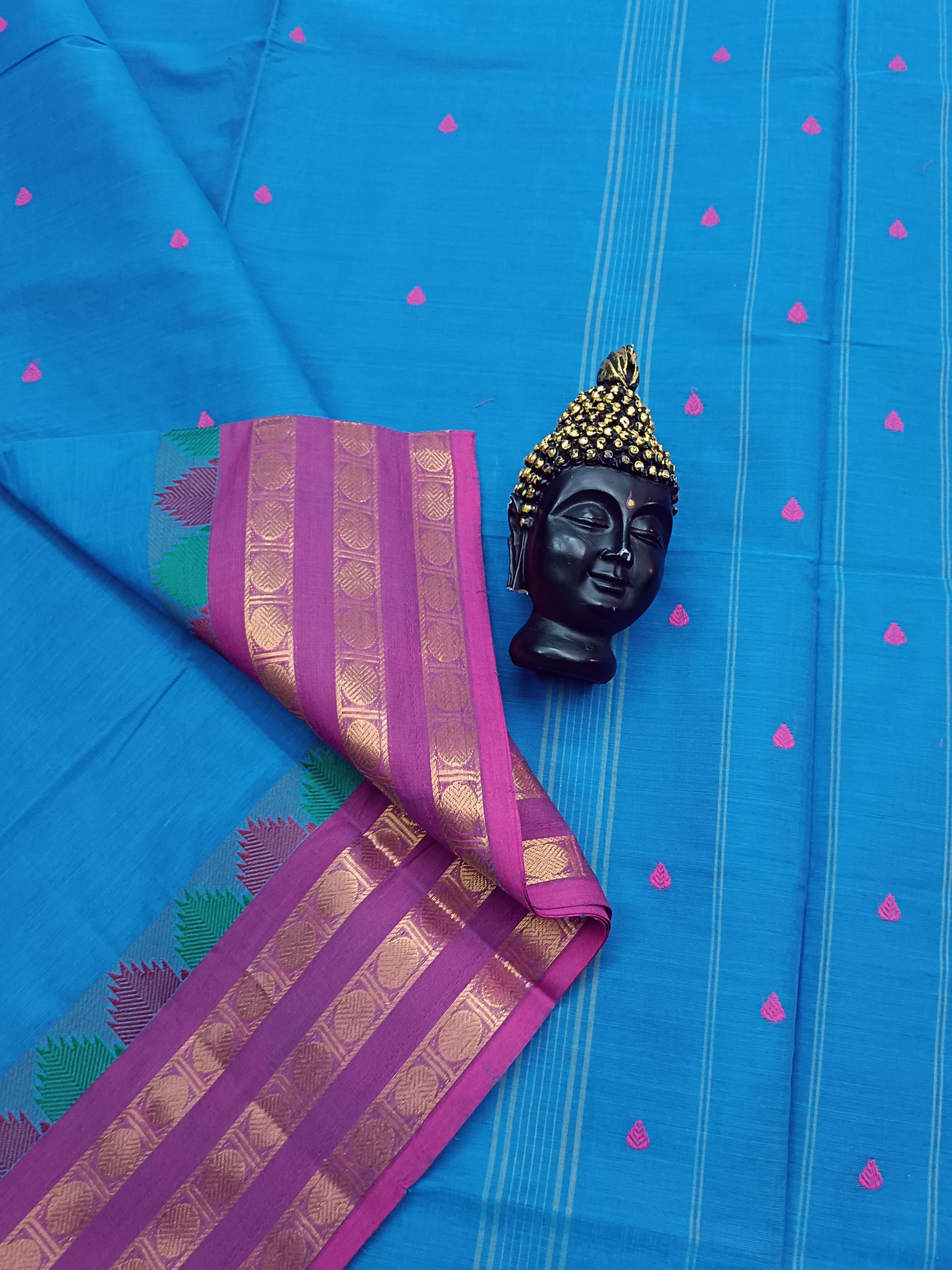 Kanchi Cotton - Festival Fusion - Pinkish Blue- KCFB14