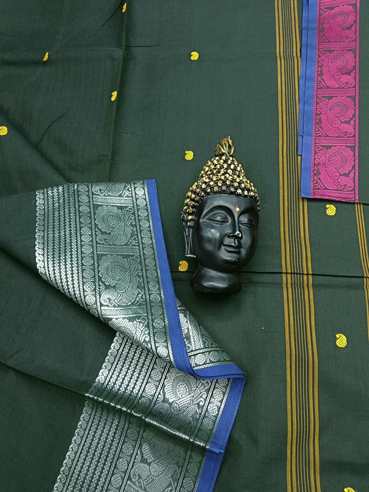 Kanchi Cotton - Festival Fusion- Dark Green -KCFB01