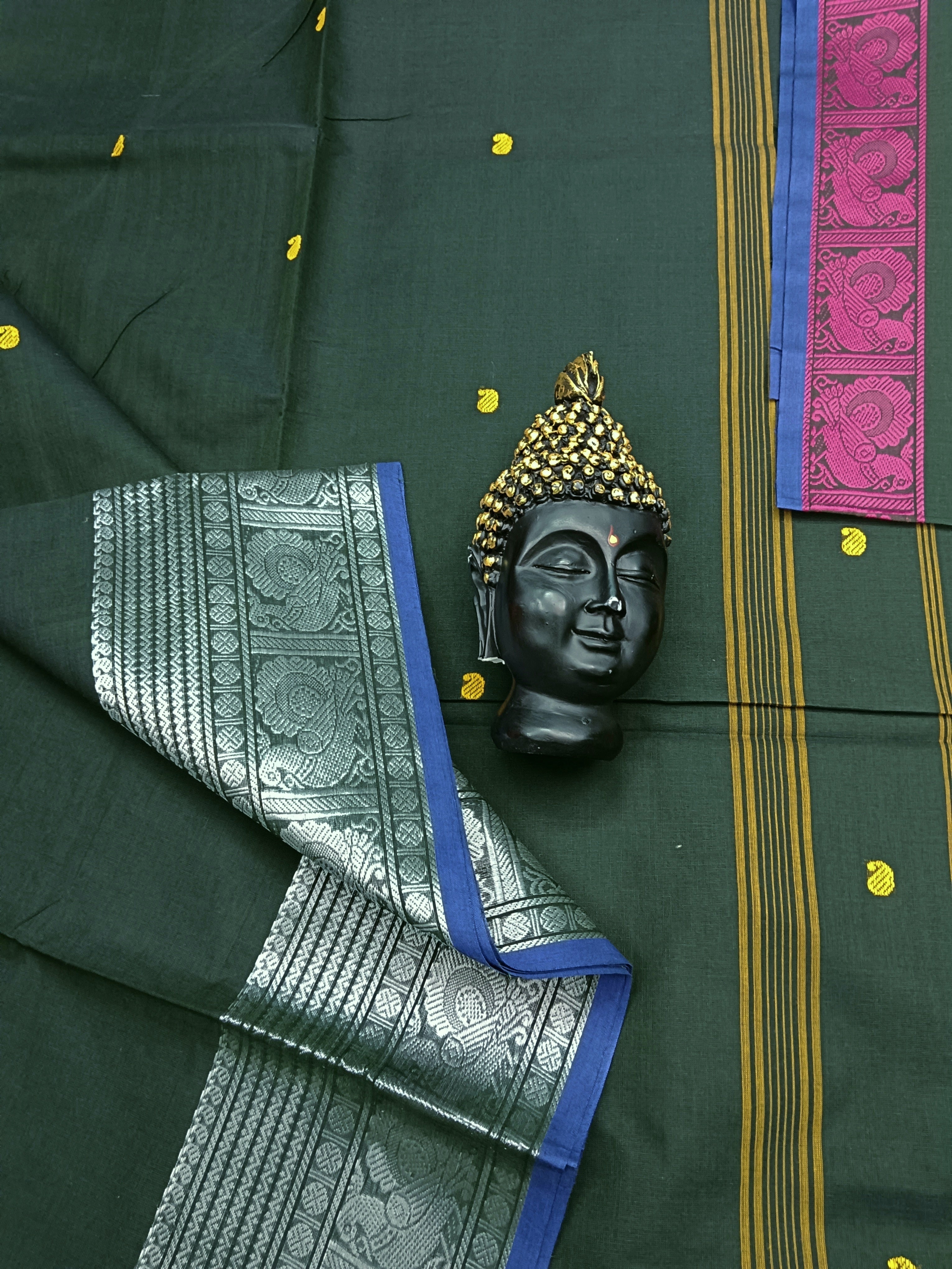 Kanchi Cotton - Festival Fusion- Dark Green -KCFB01