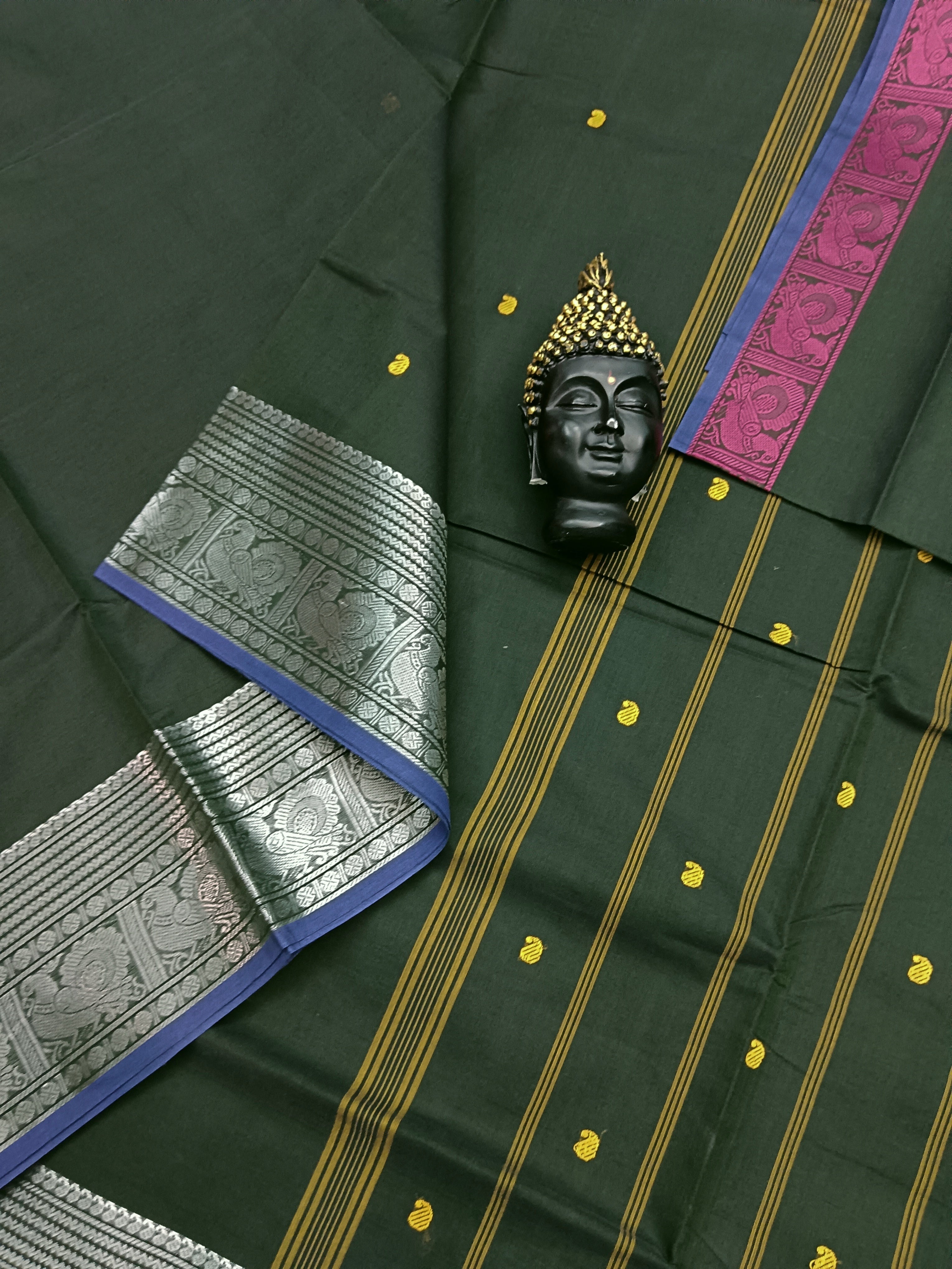 Kanchi Cotton - Festival Fusion- Dark Green -KCFB01