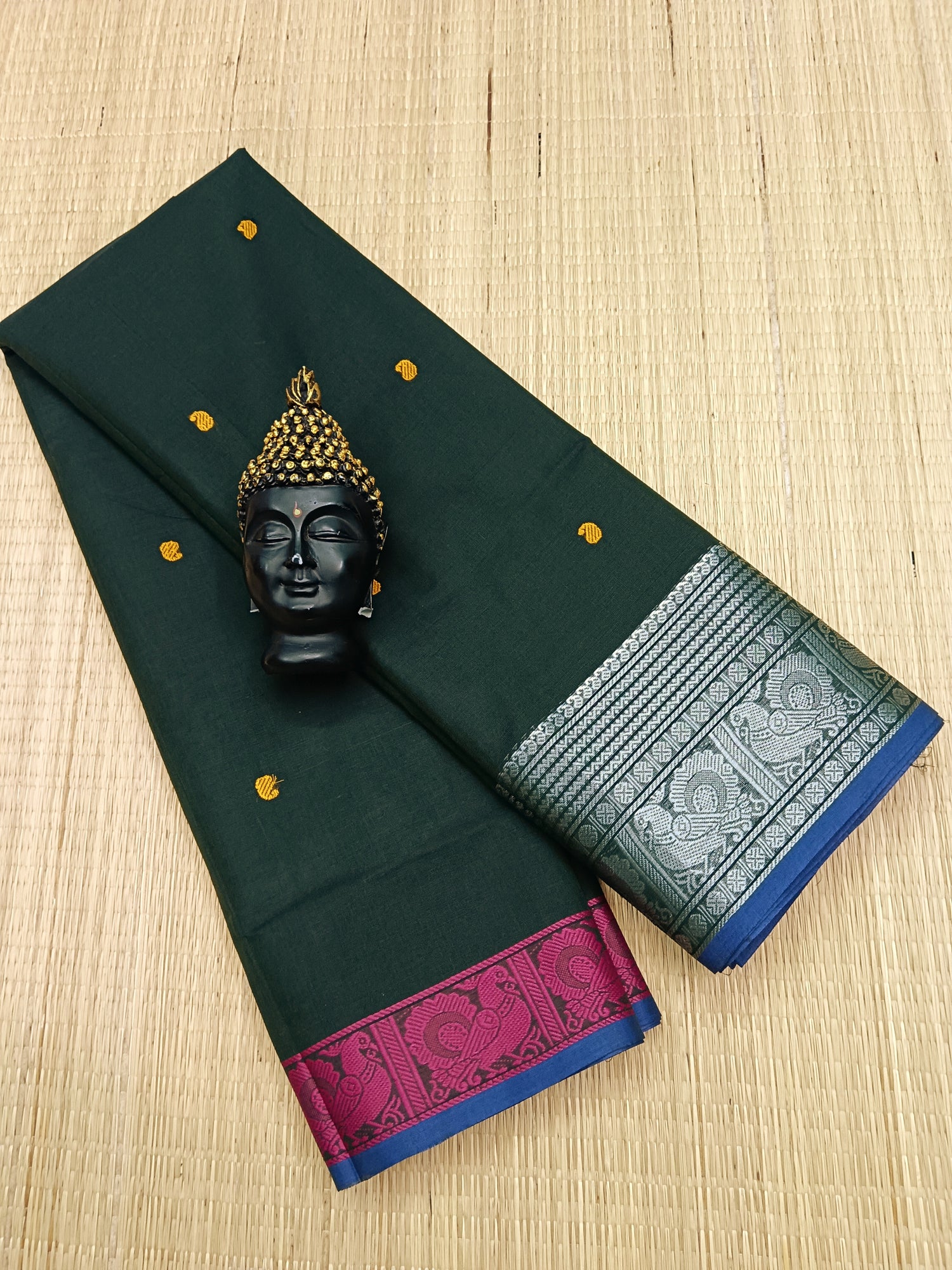 Kanchi Cotton - Festival Fusion- Dark Green -KCFB01