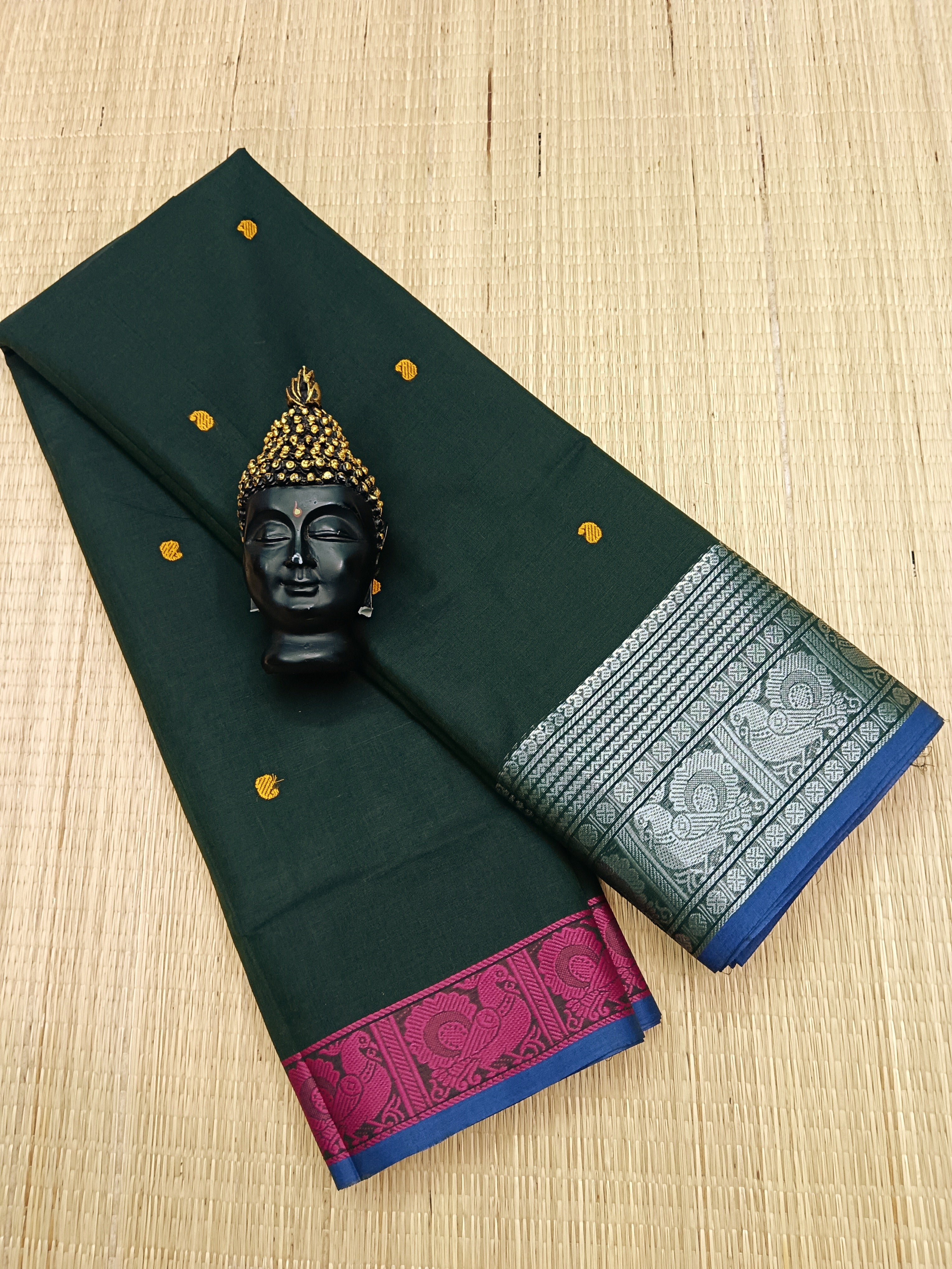 Kanchi Cotton - Festival Fusion- Dark Green -KCFB01