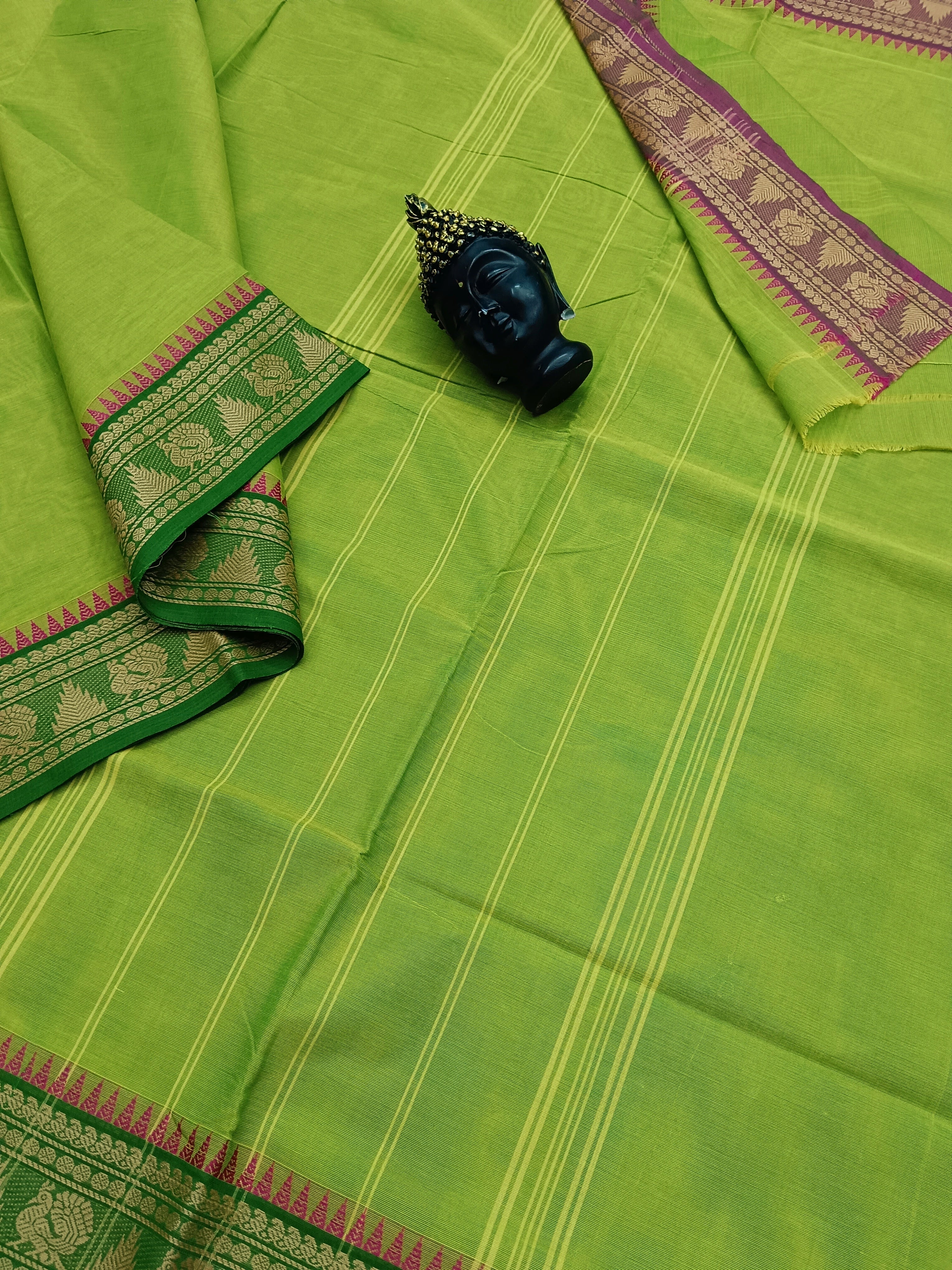 Chettinad Cotton - Office Wear - Neon Green- CCOW24