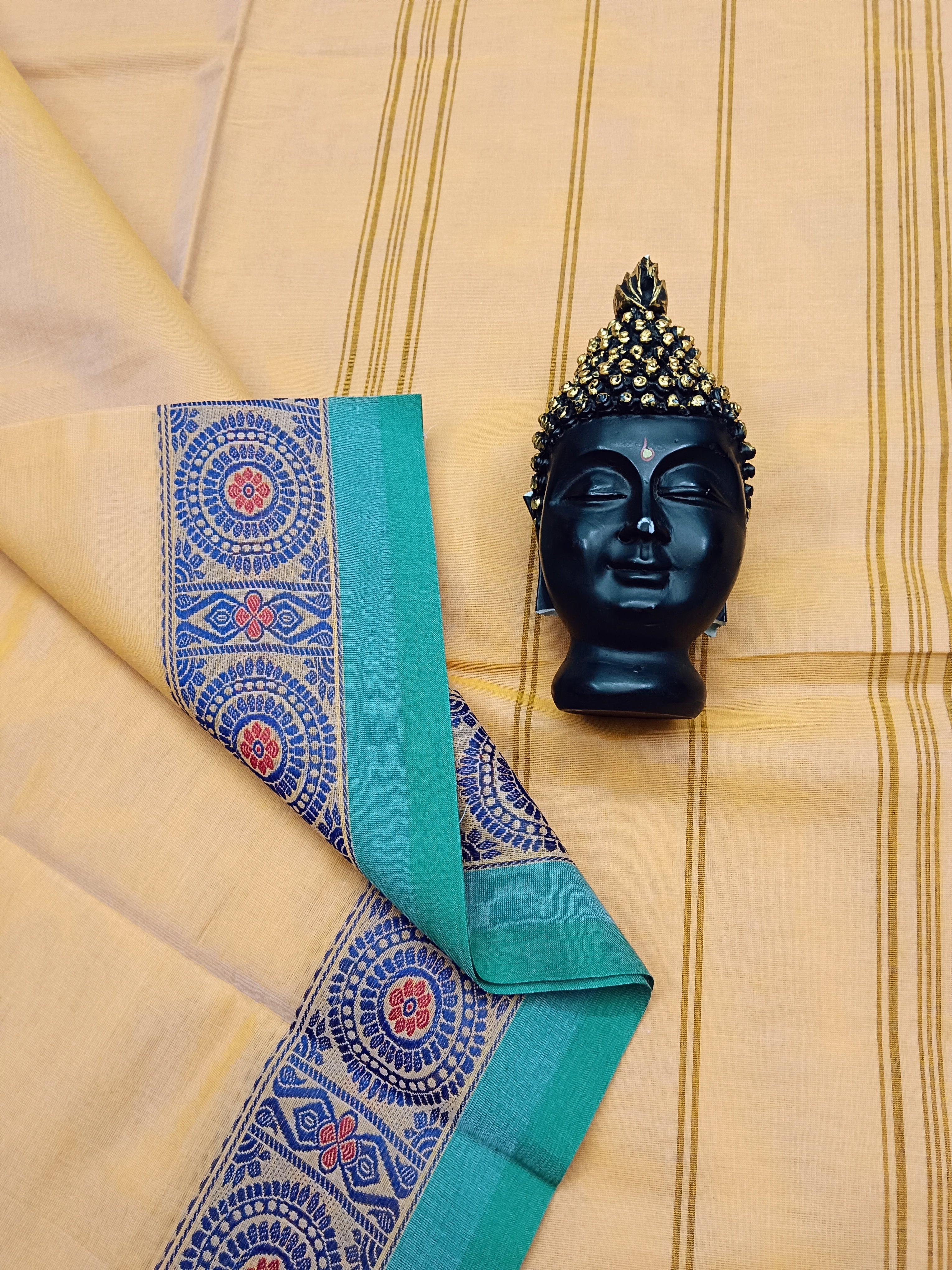 Chettinad Cotton -  Office Wear - Pastel Yellow Orange Dual tone - CCOW21