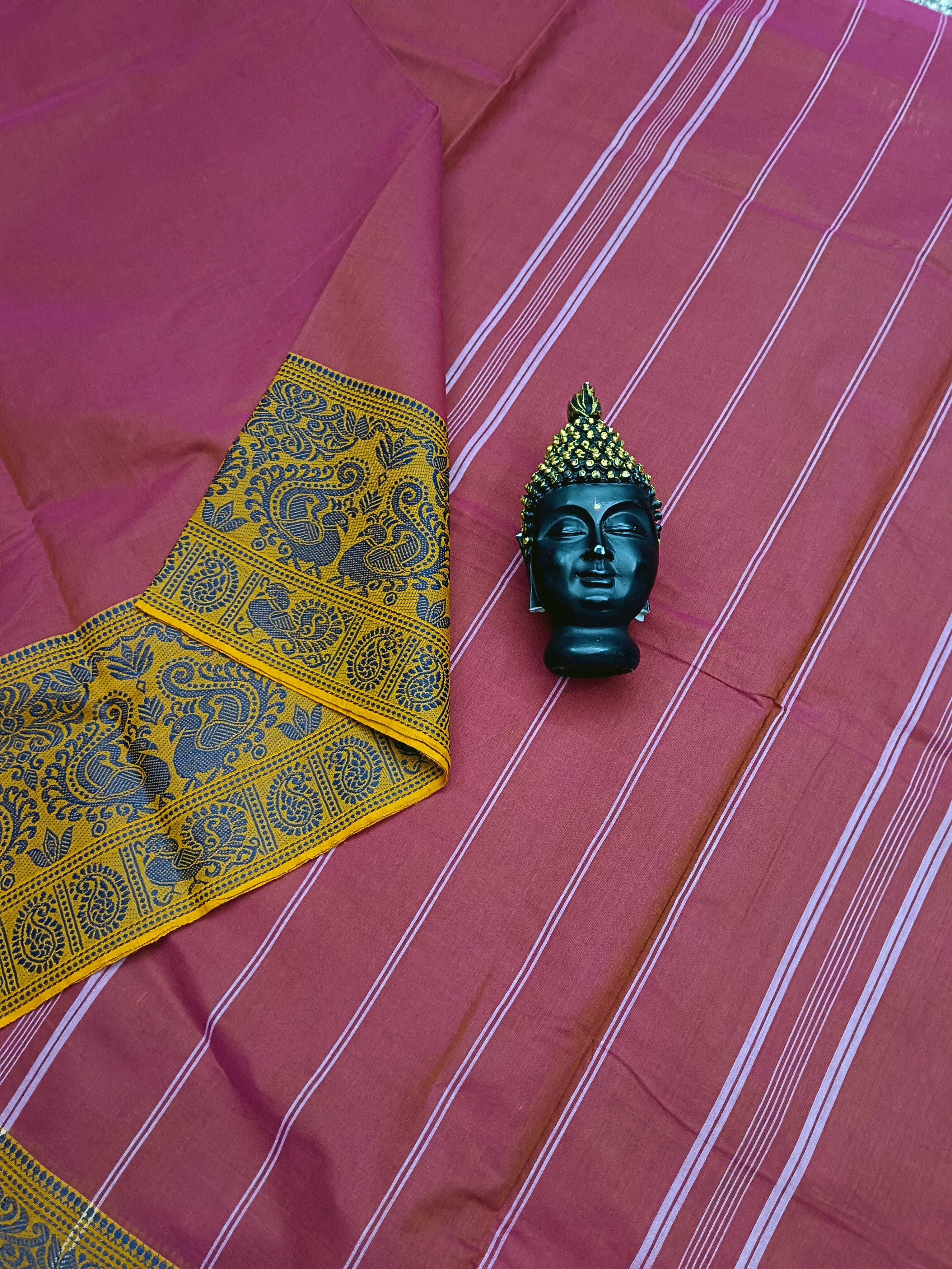 Chettinad Cotton - Office Wear - Brick Redish Pink Dual Tone - CCOW18