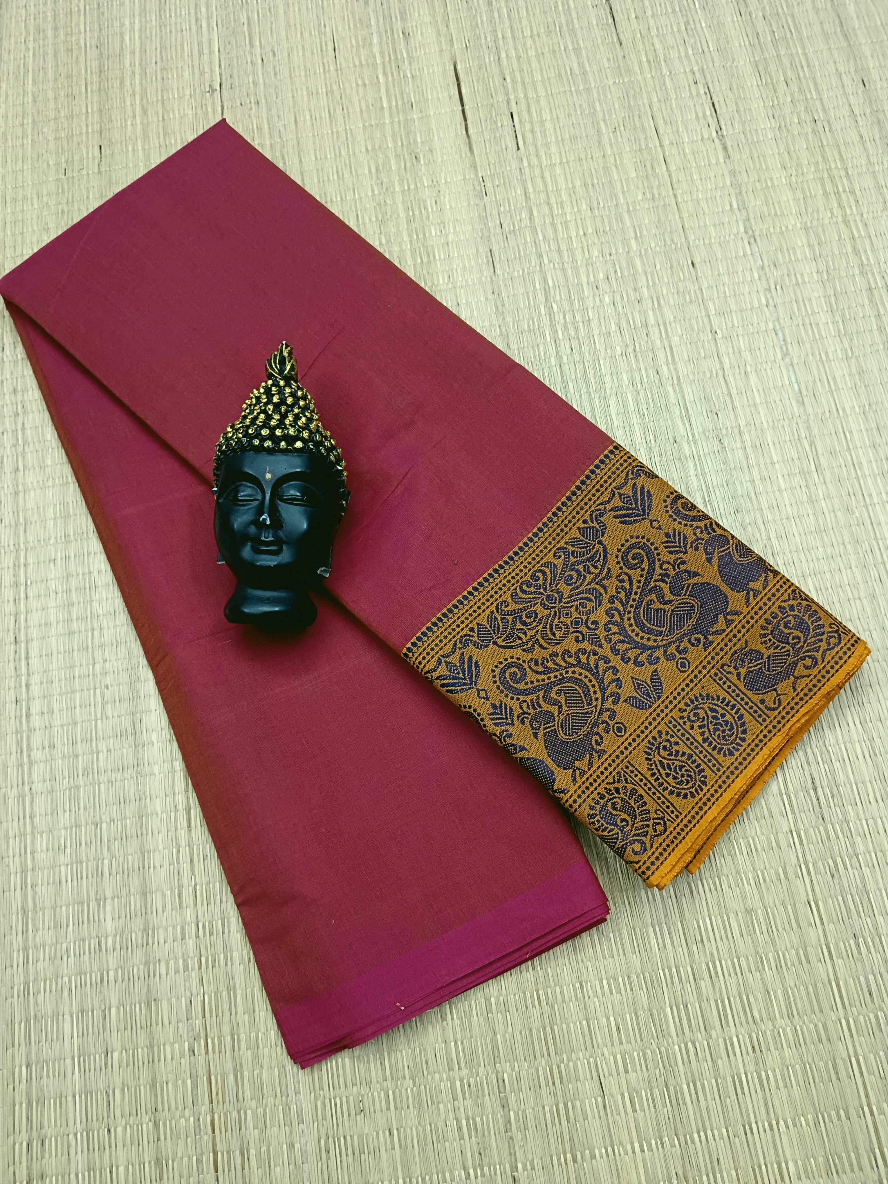 Chettinad Cotton - Office Wear - Brick Redish Pink Dual Tone - CCOW18