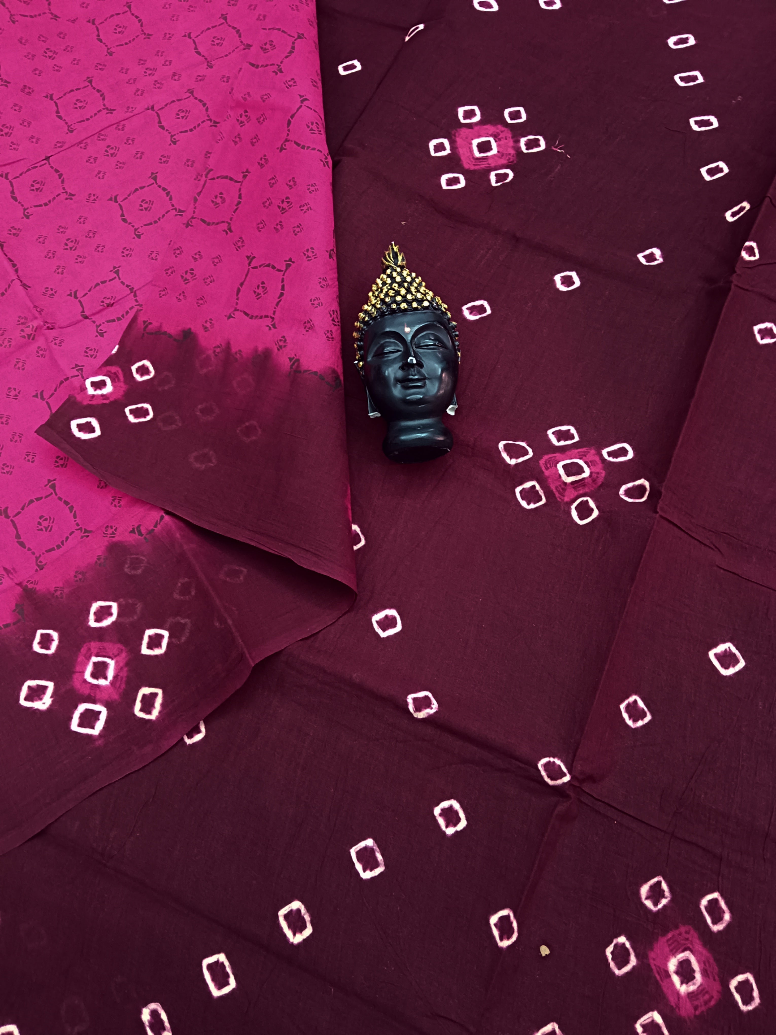 Madurai Sungudi Cotton - Pink - MS05