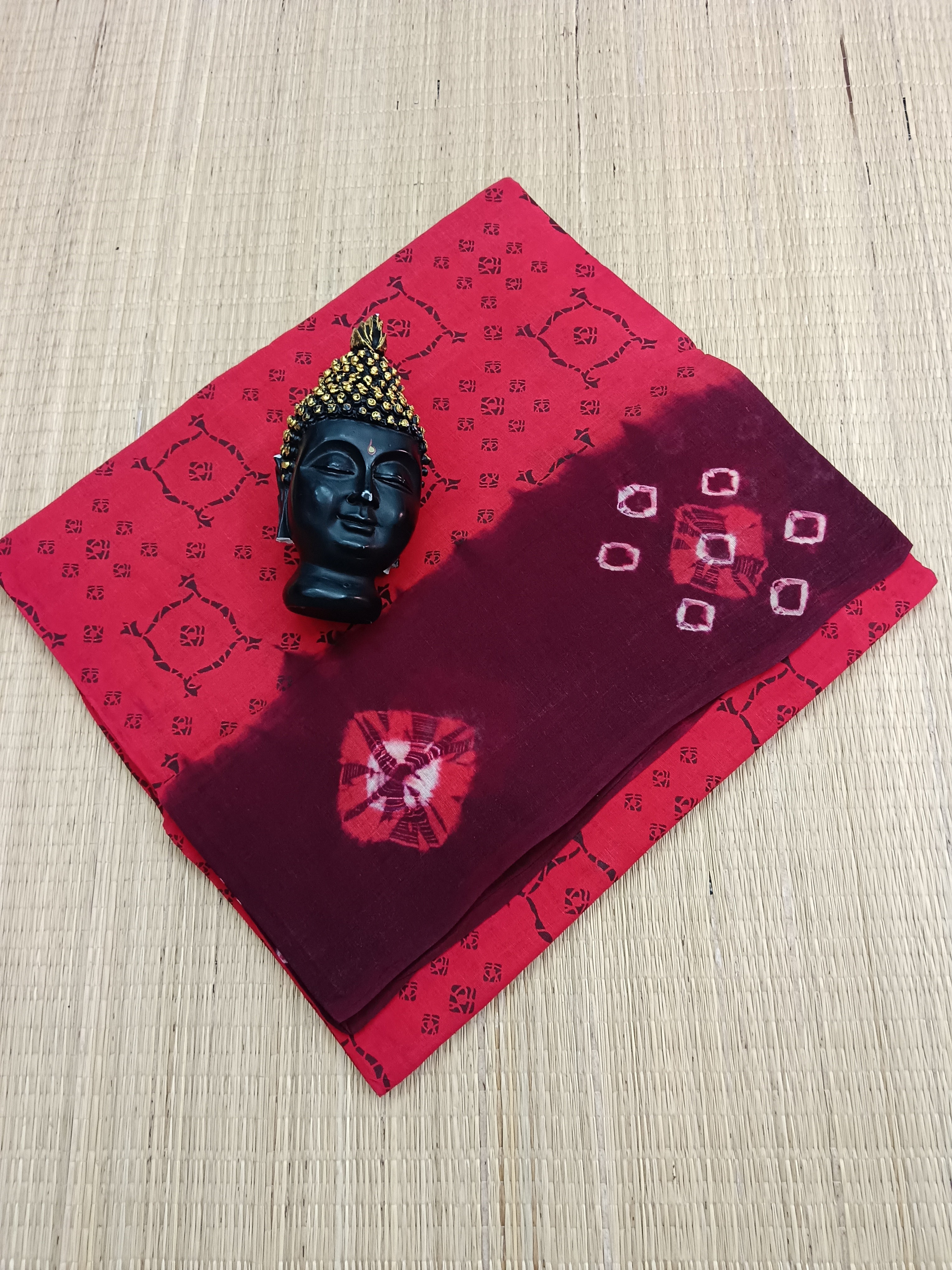 Madurai Sungudi Cotton - Red -MS 06