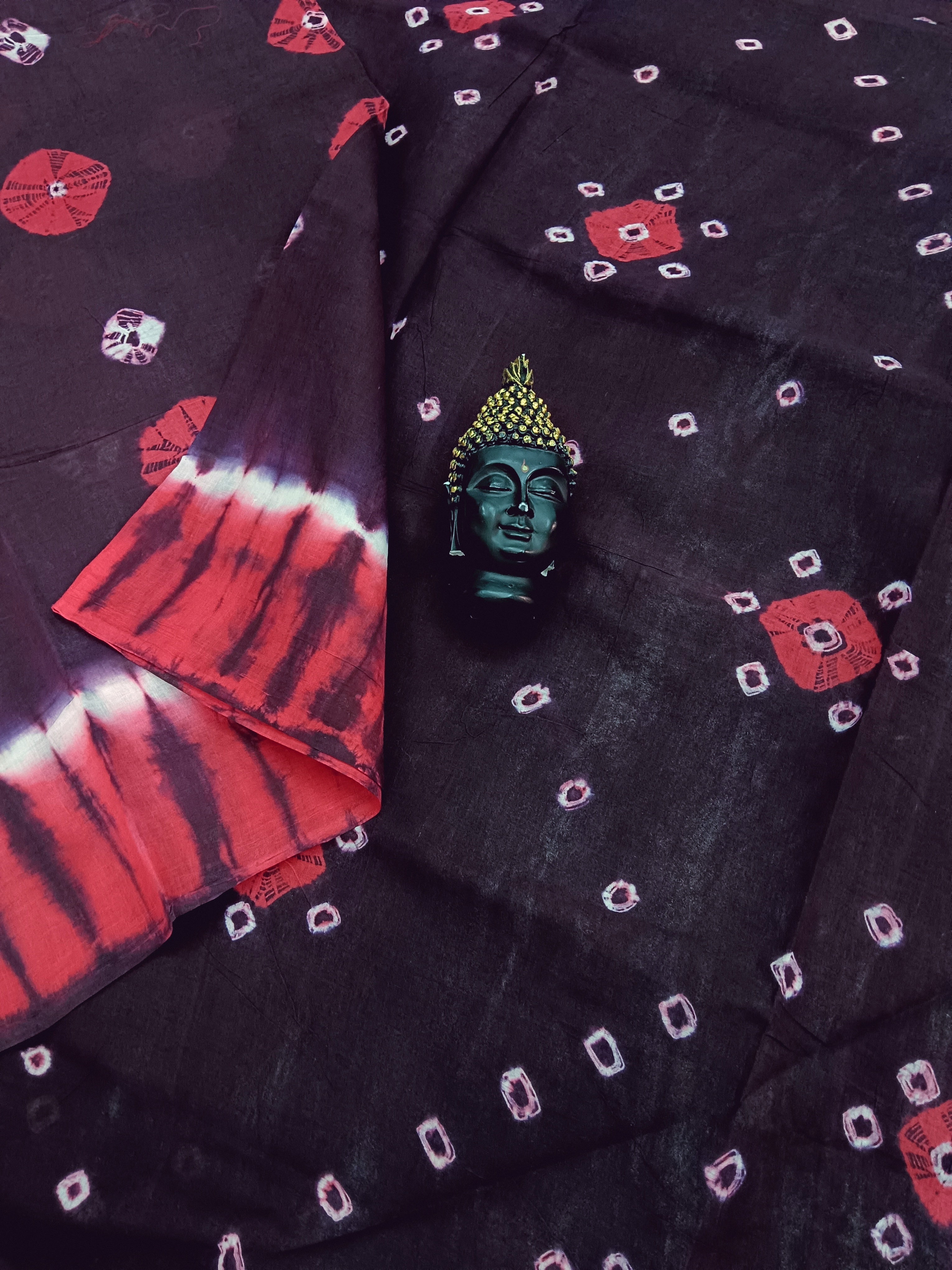 Madurai Sungudi Cotton - Maroon - MS08