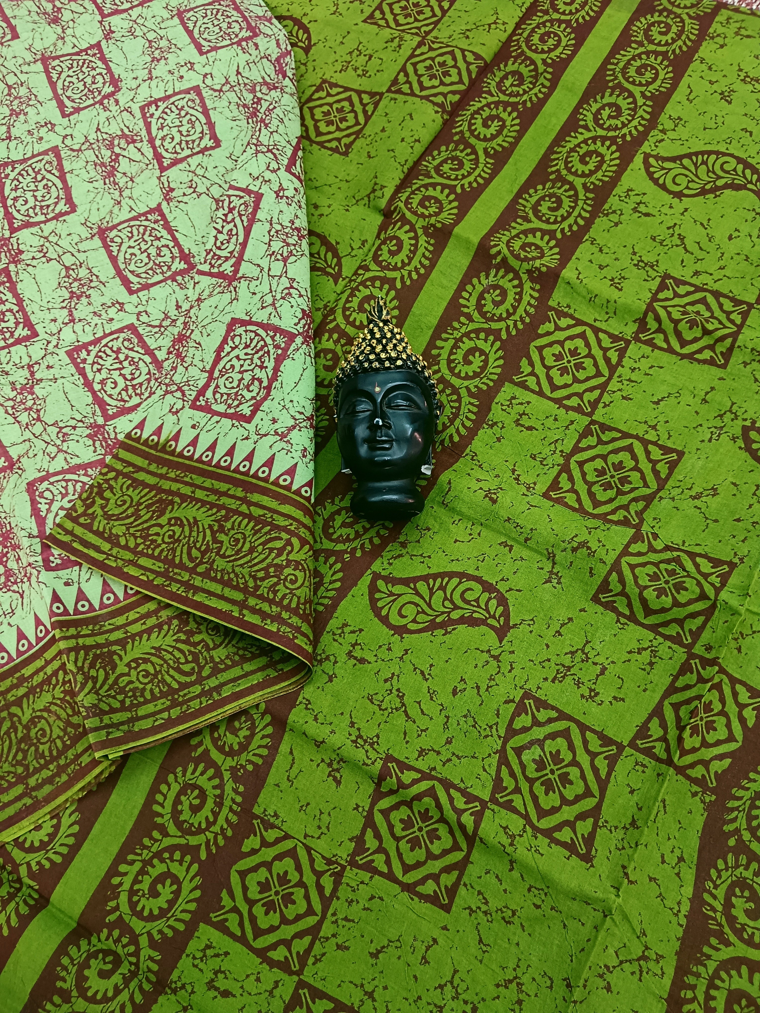 Madurai Sungudi Cotton - Light Spring Green- MS13