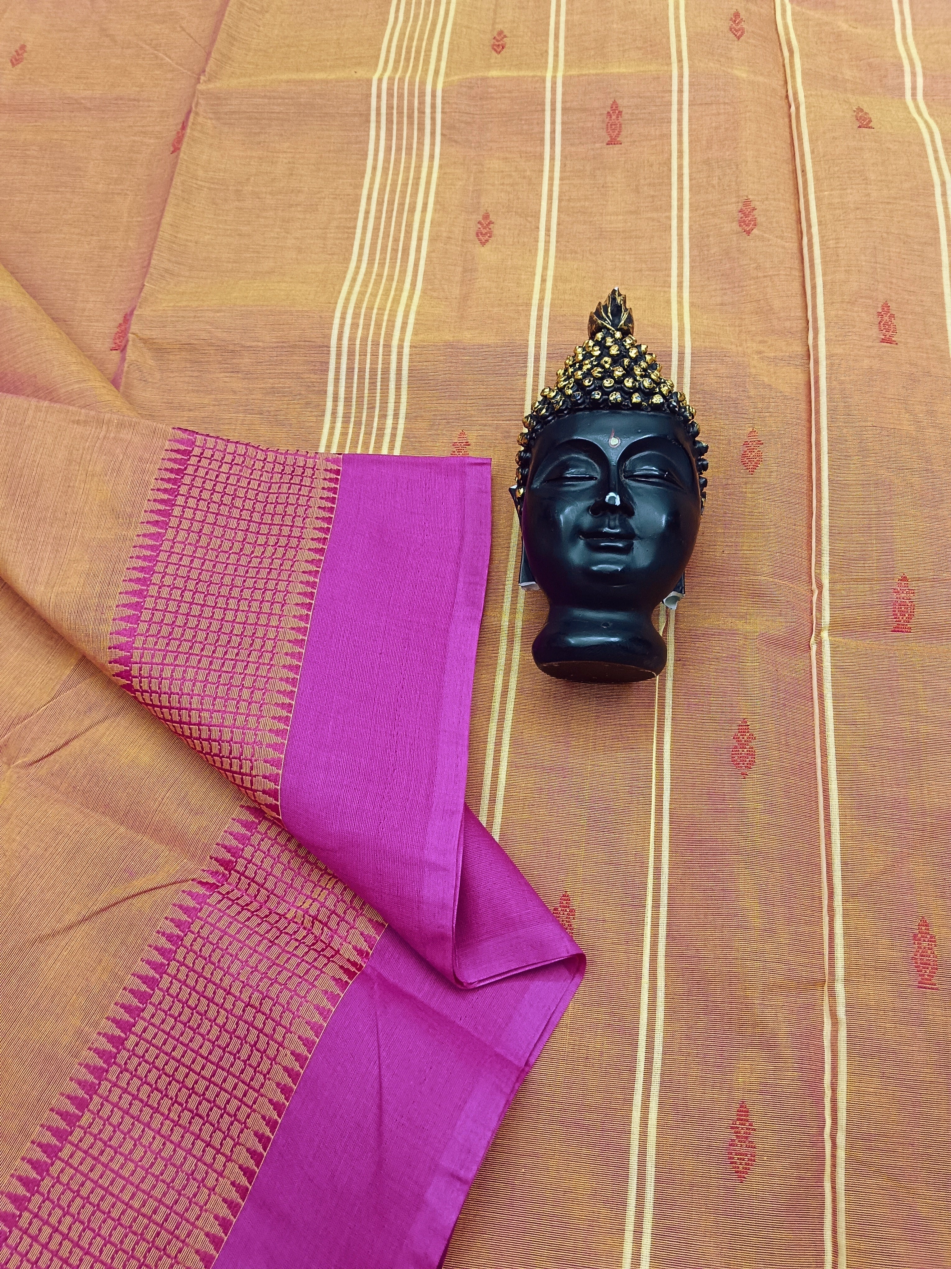Chettinad Cotton - Office Wear -Yellow Mixed pink Dual Tone- CCOW35