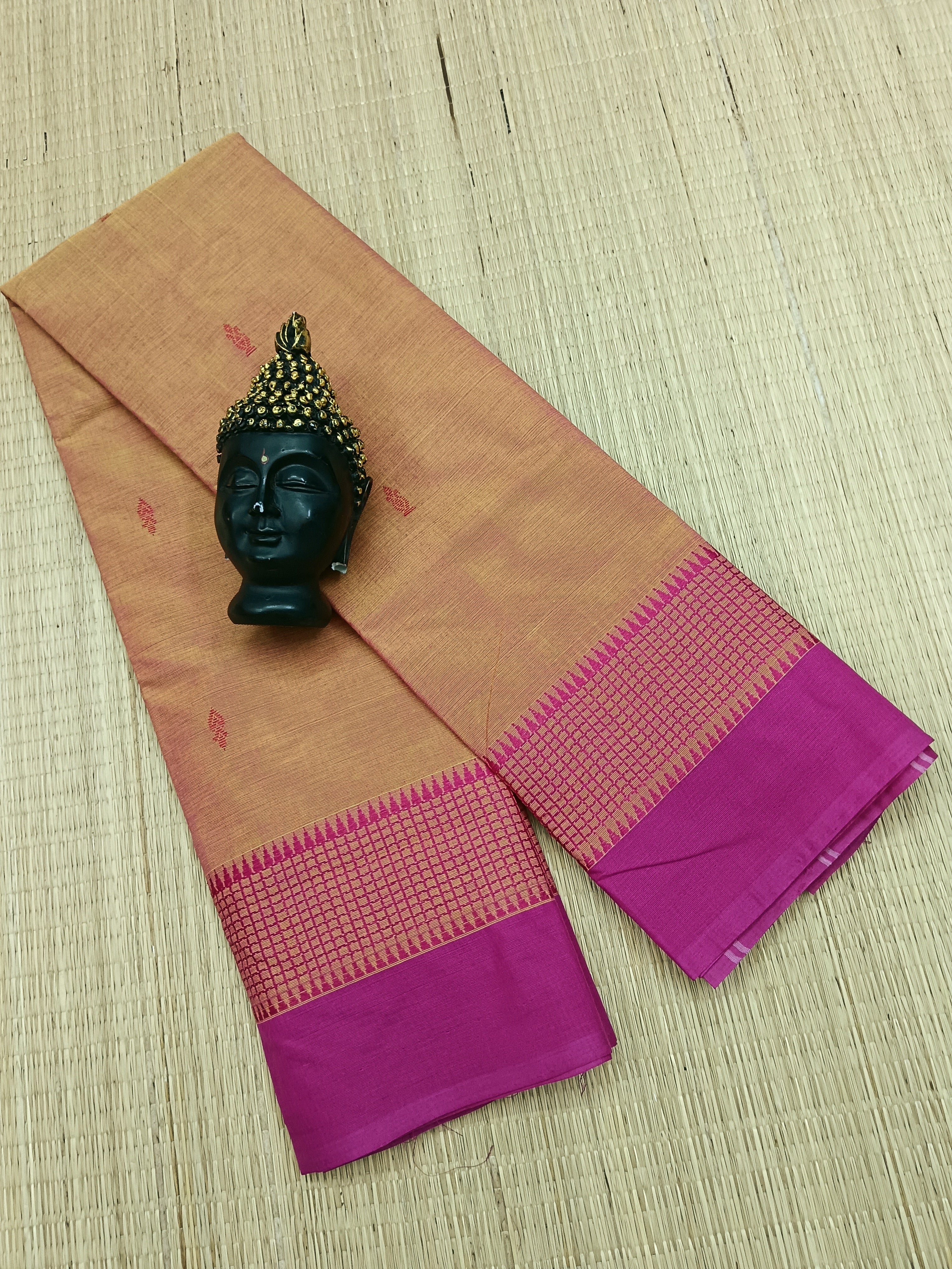 Chettinad Cotton - Office Wear -Yellow Mixed pink Dual Tone- CCOW35