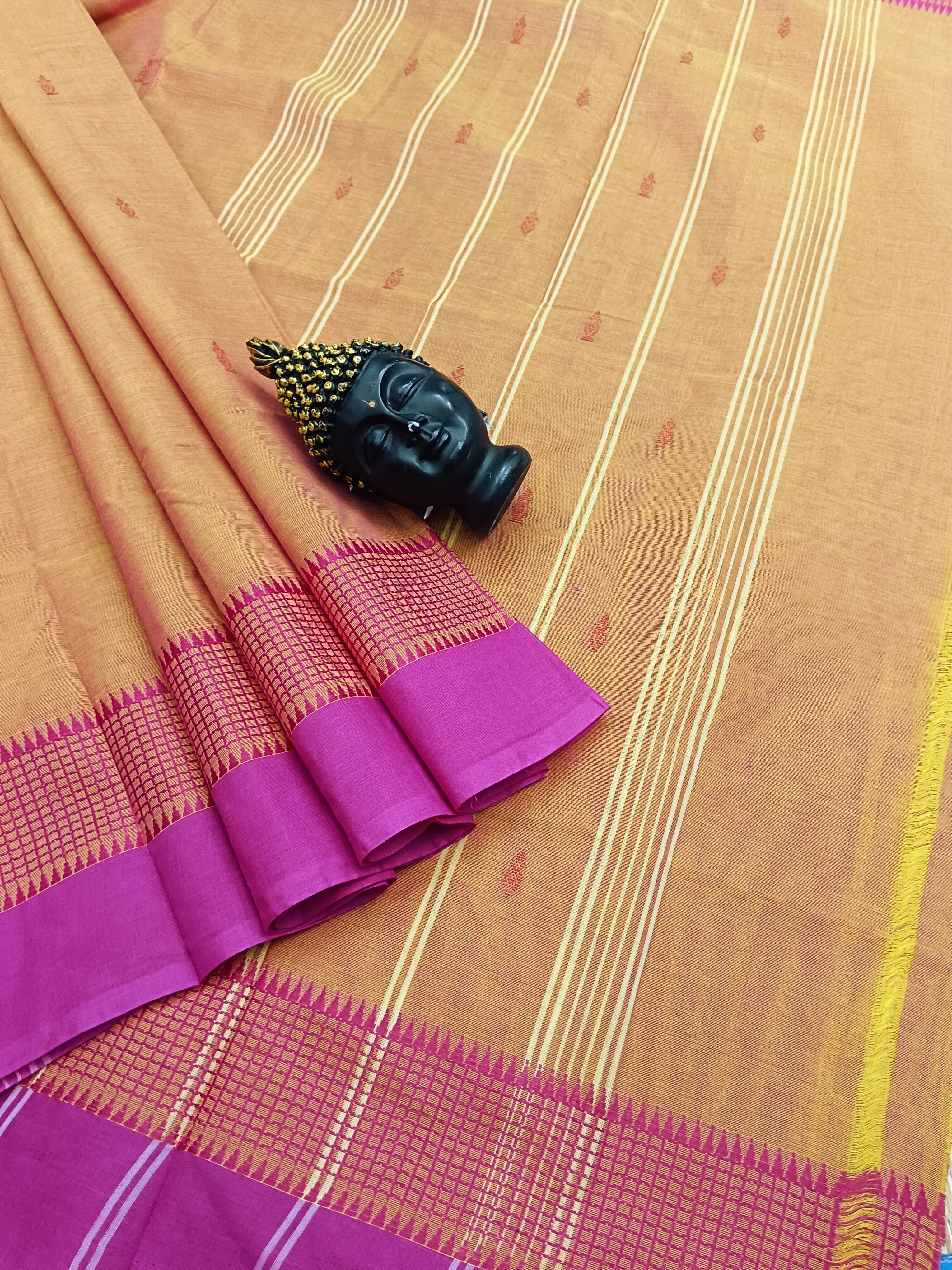 Chettinad Cotton - Office Wear -Yellow Mixed pink Dual Tone- CCOW35
