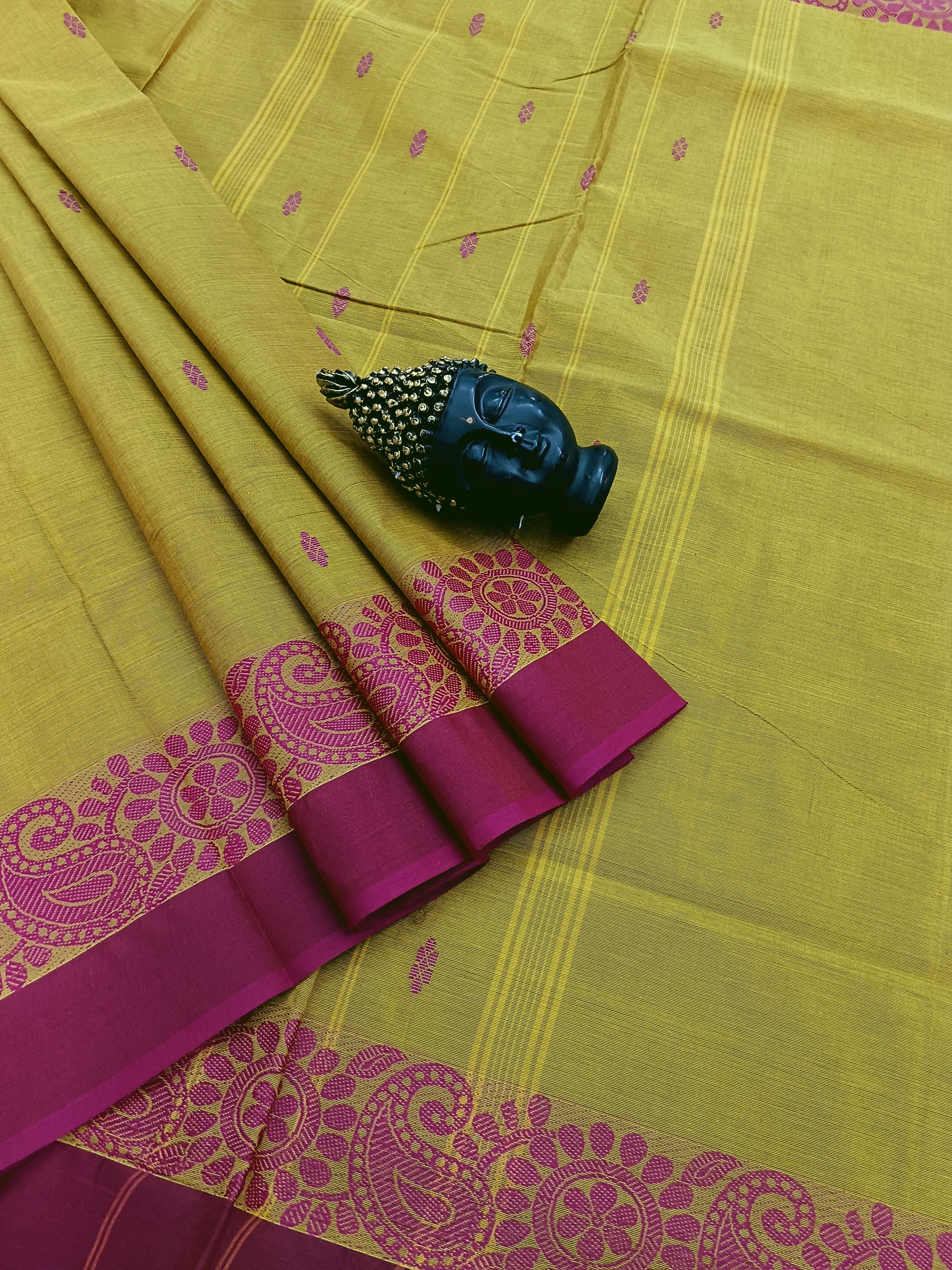 Chettinad Cotton - Office Wear - Mustard Mixed Green Dual Tone- CCOW49