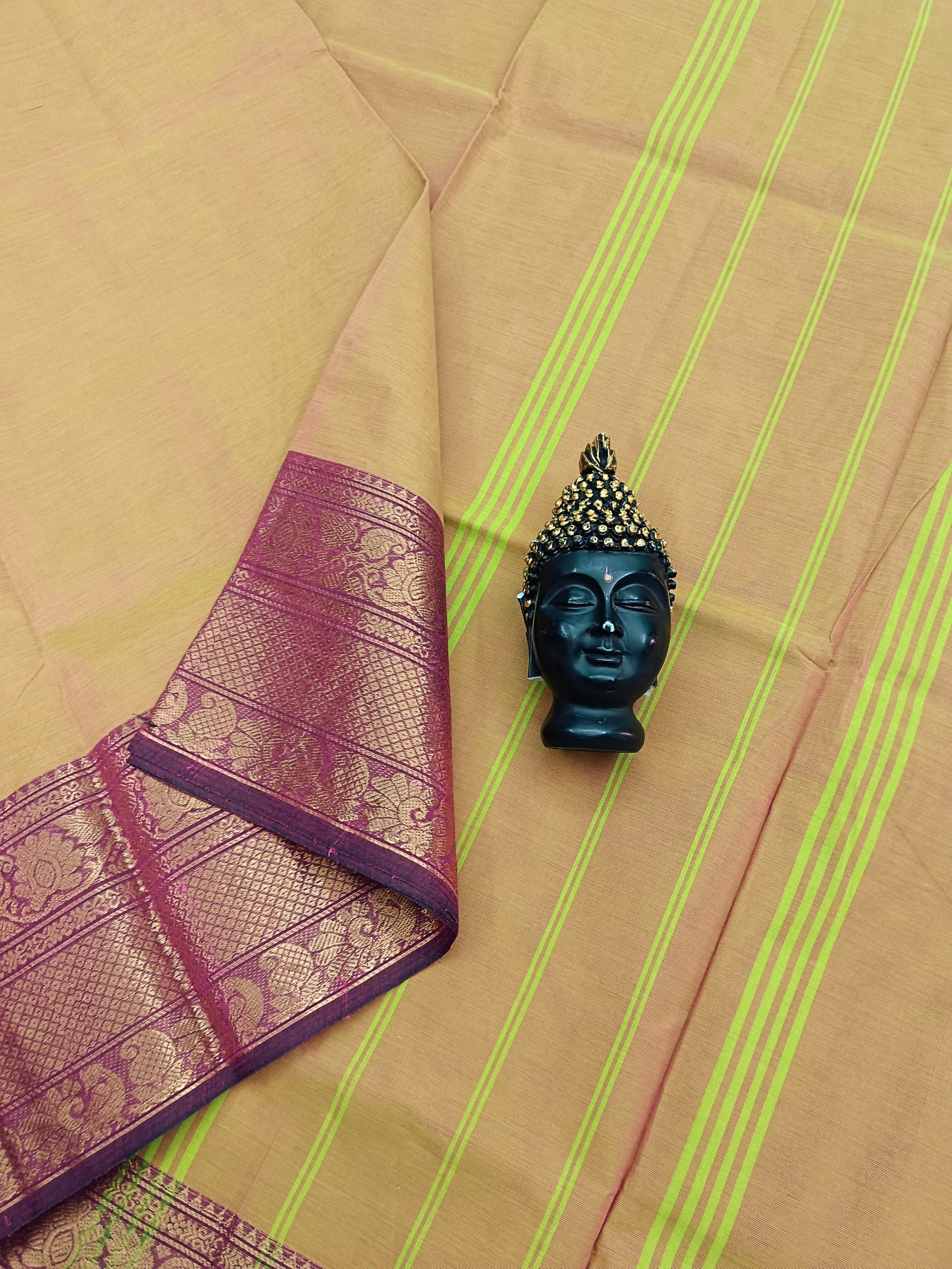 Kanchi Cotton - All Day Fusion - Neon Green With Baby Pink Dual Tone- KCAF10